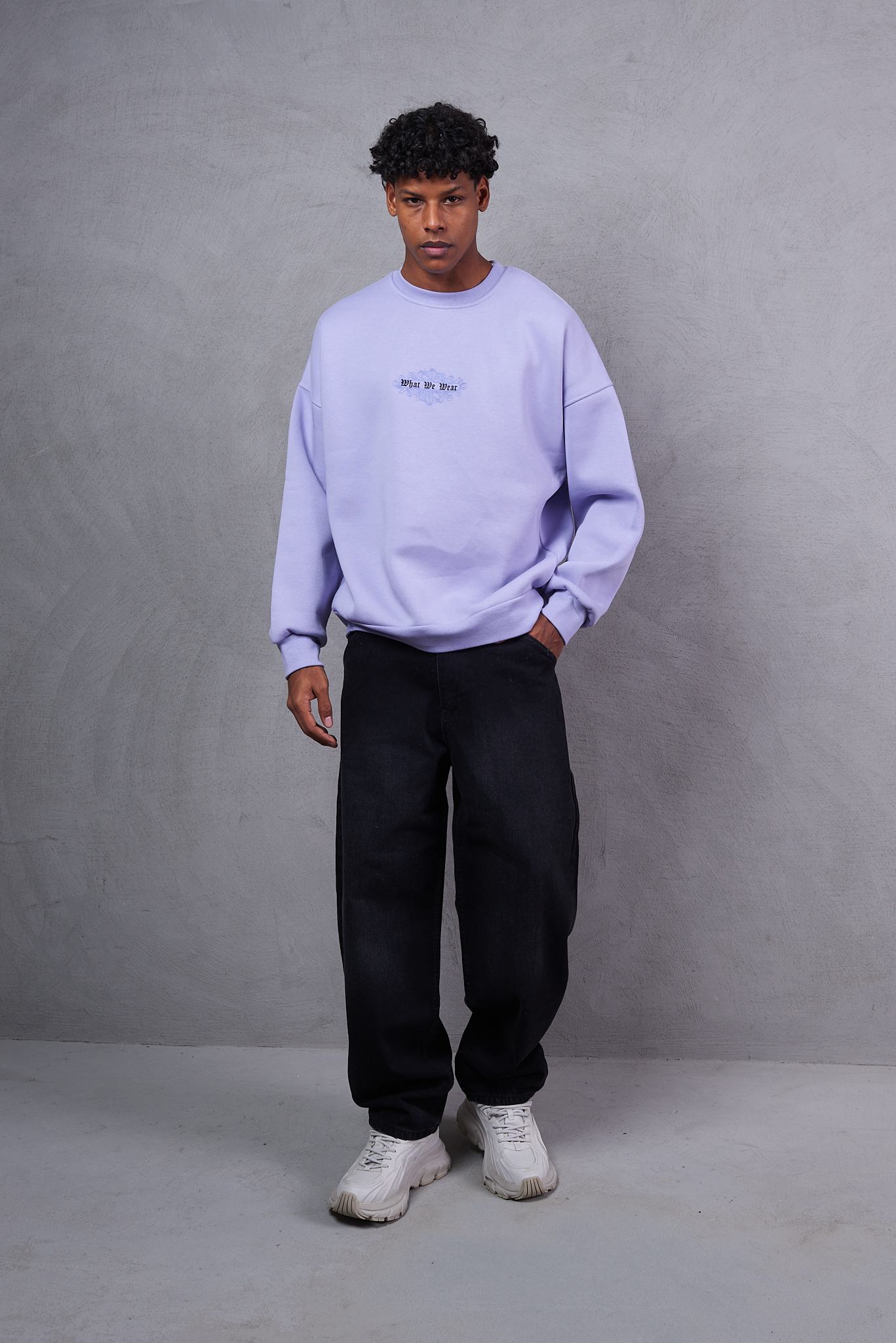  Oversized Boxy Extended Neck Sweatshirt