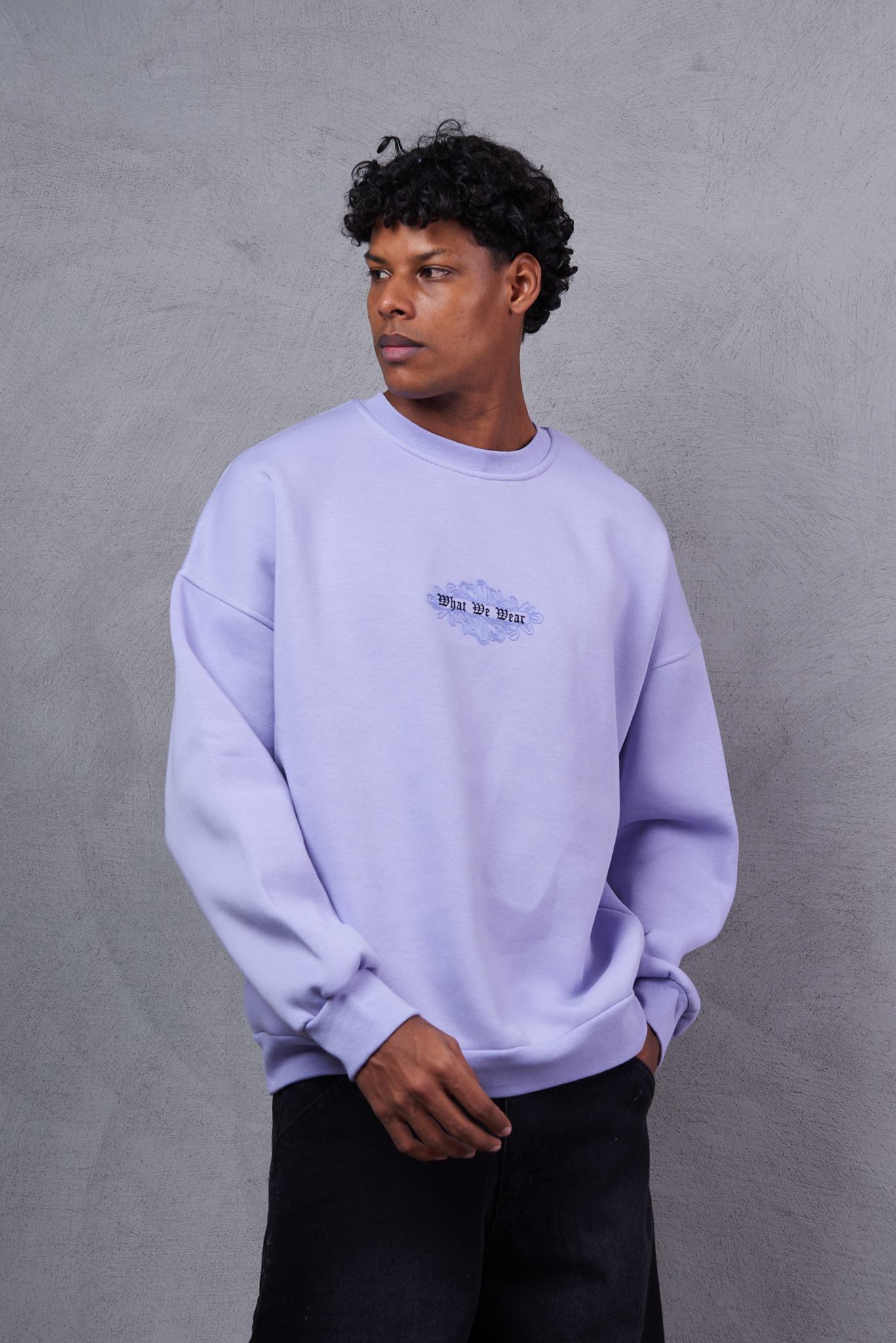  Oversized Boxy Extended Neck Sweatshirt