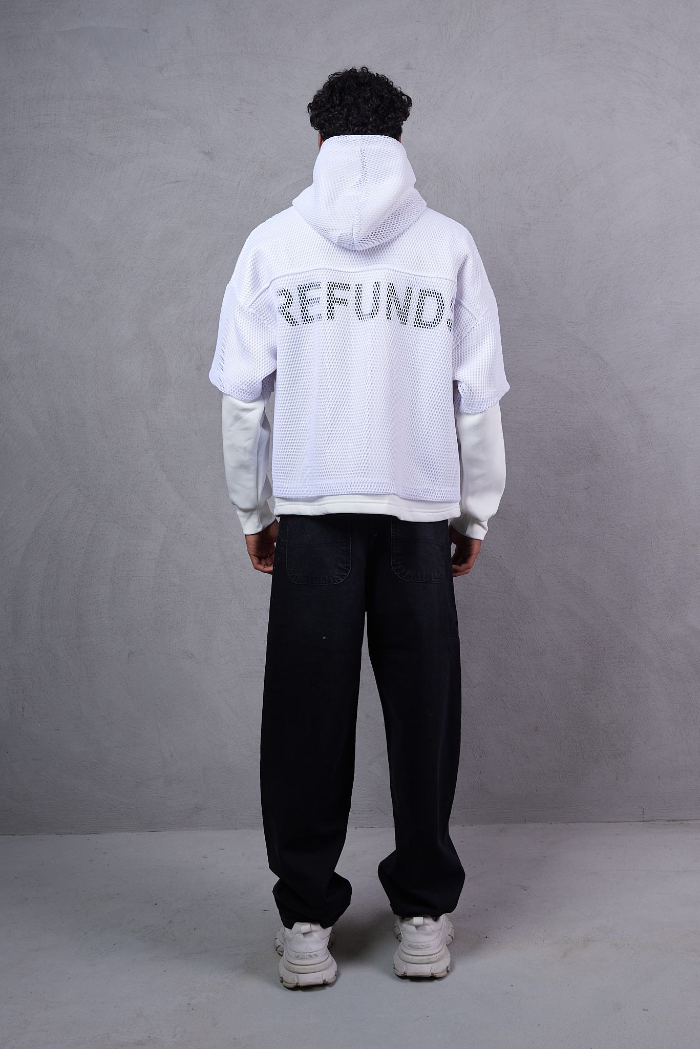 Men Typographic Print Oversized Hoodie