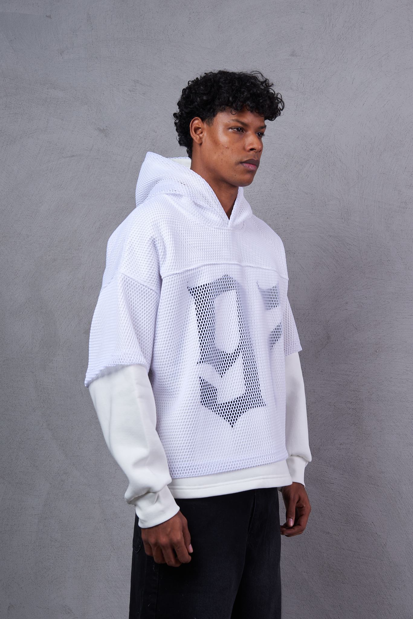 Men Typographic Print Oversized Hoodie