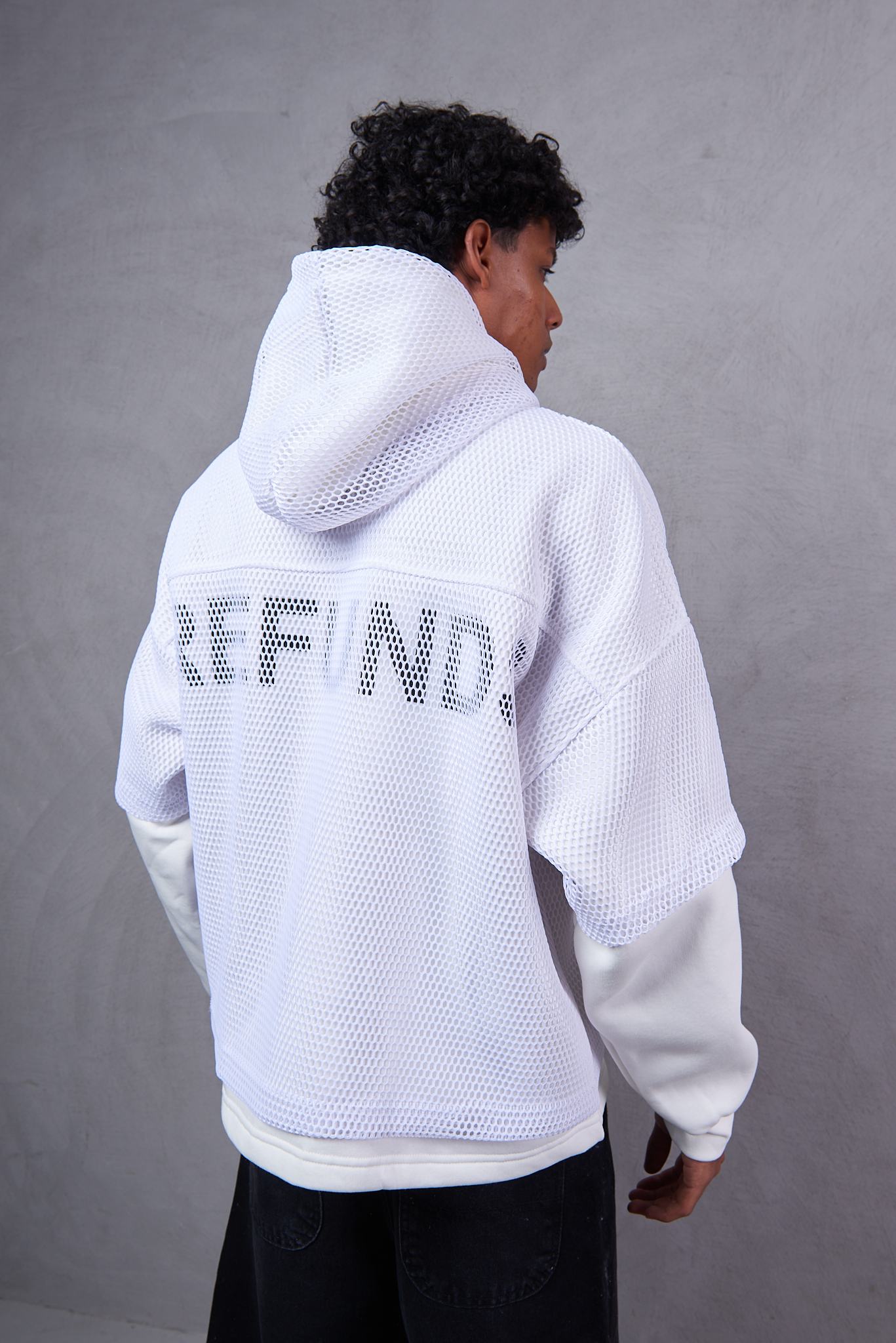 Men Typographic Print Oversized Hoodie