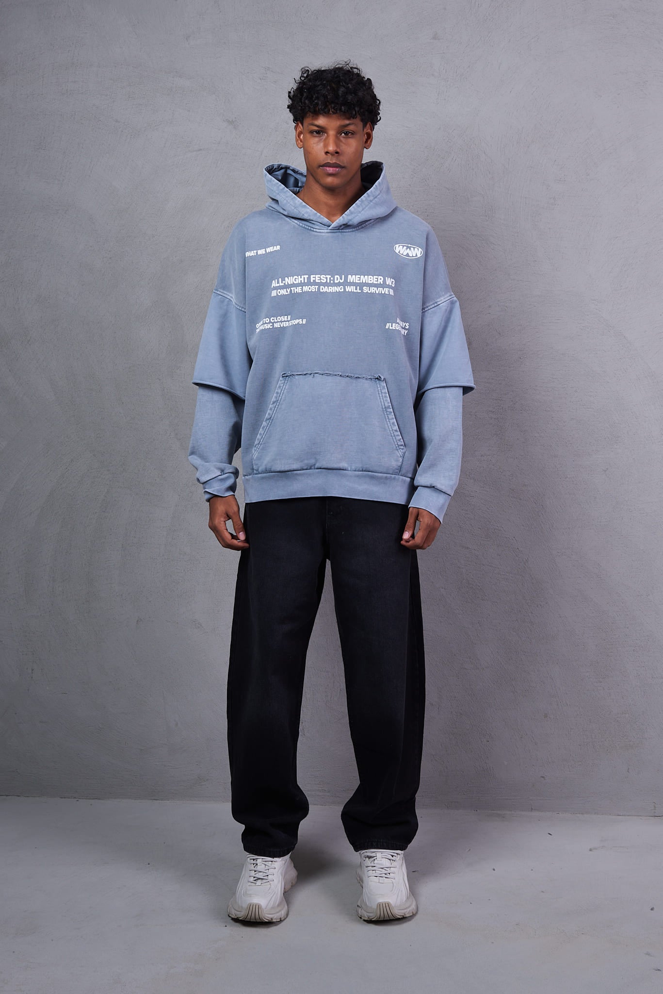 Open YY Long-Sleeve Hoodie – Light Blue