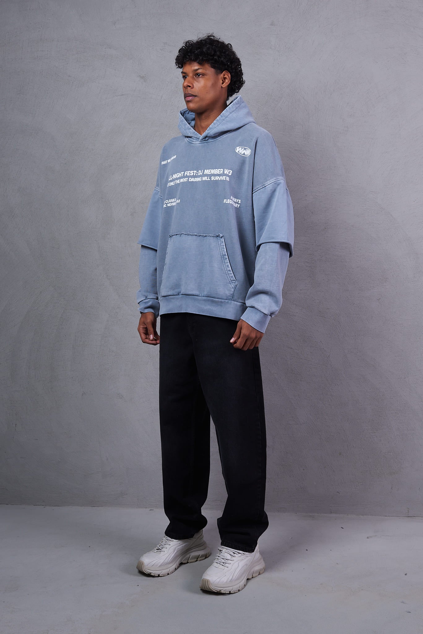 Open YY Long-Sleeve Hoodie – Light Blue