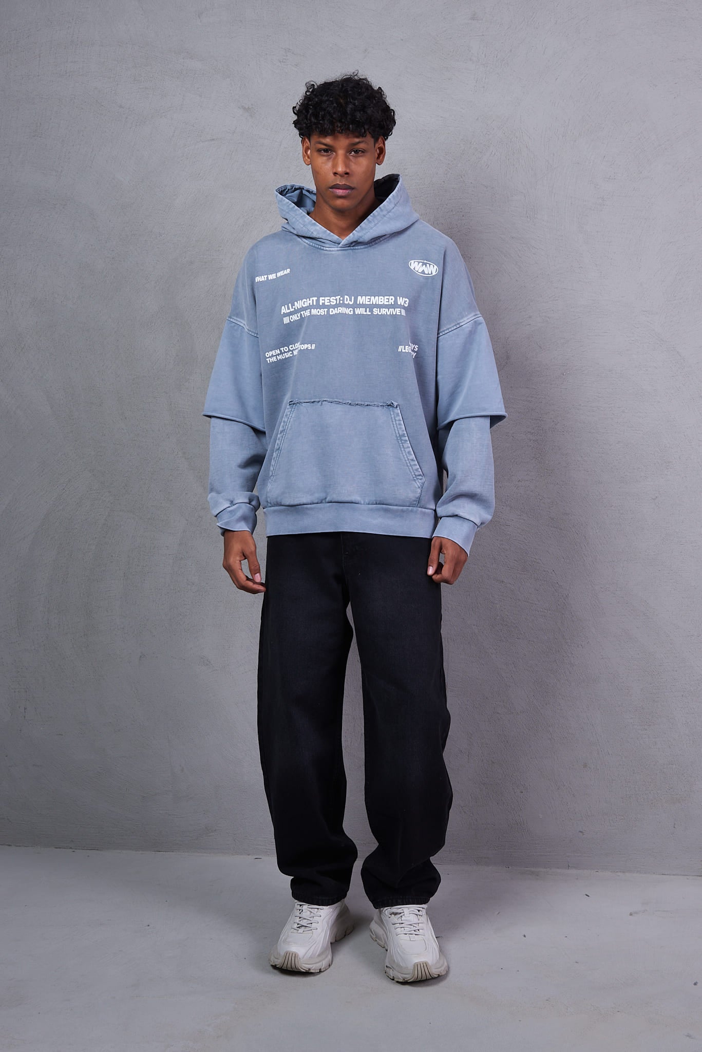 Open YY Long-Sleeve Hoodie – Light Blue