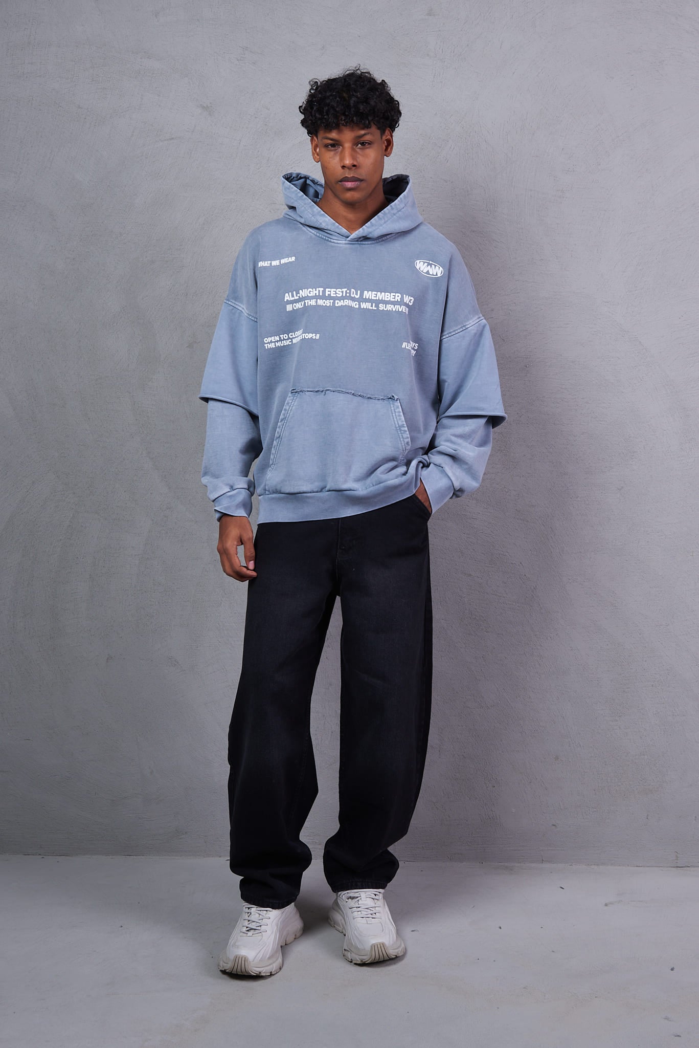 Open YY Long-Sleeve Hoodie – Light Blue