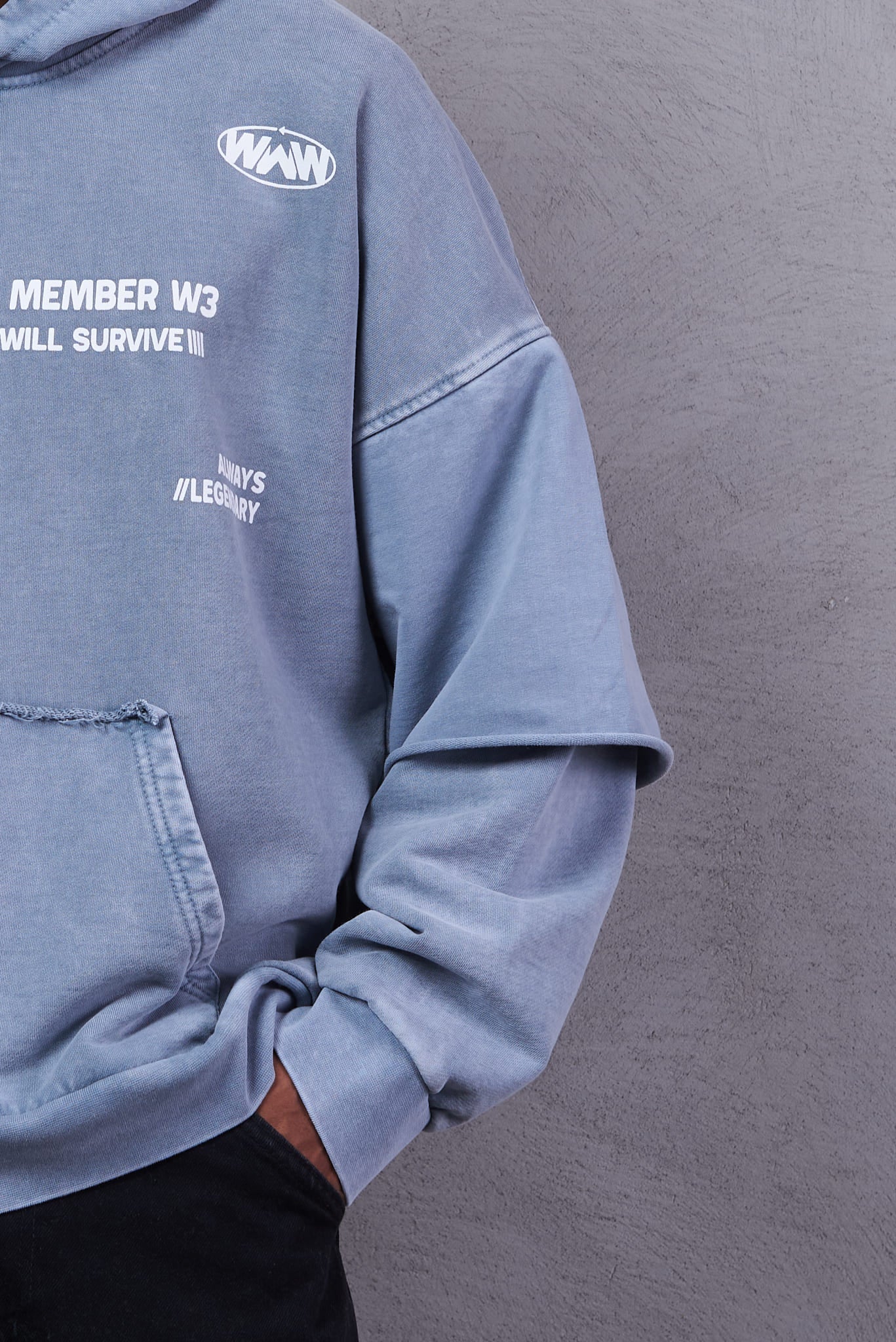 Open YY Long-Sleeve Hoodie – Light Blue