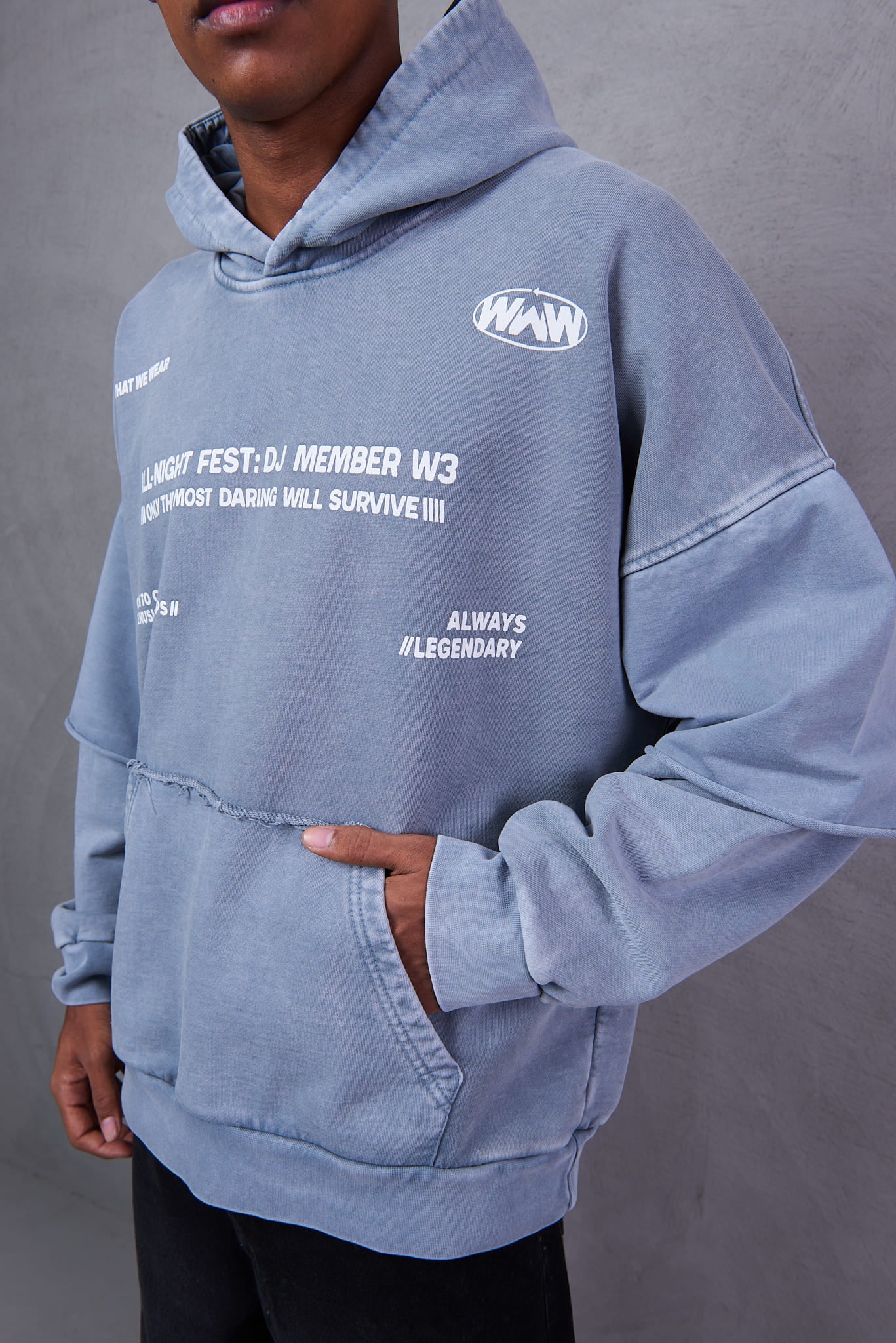 Open YY Long-Sleeve Hoodie – Light Blue