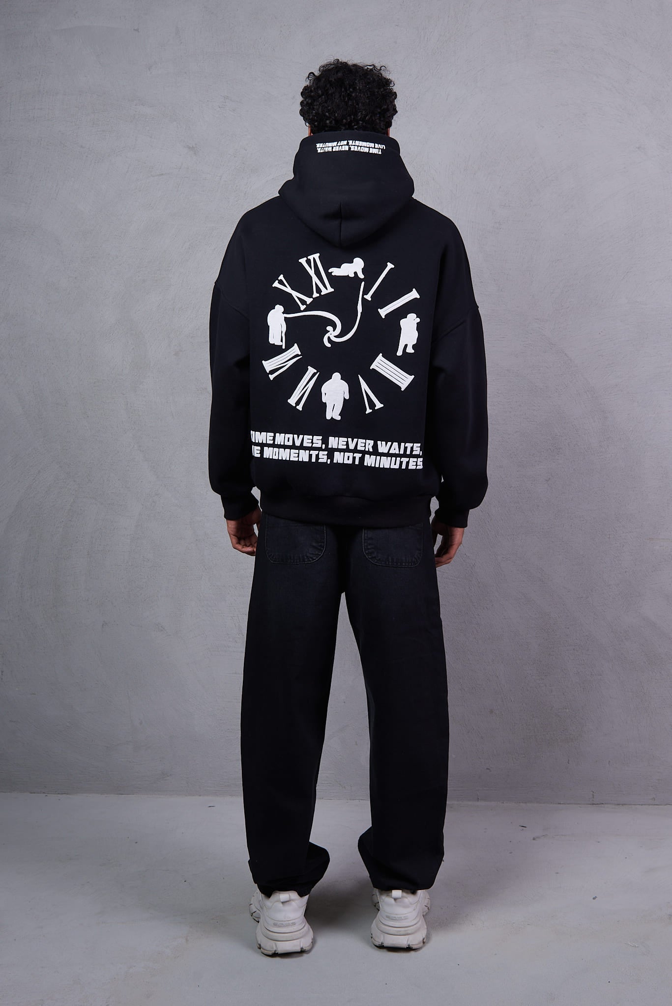 Oversized Multi Graphic Zip Through Hoodie