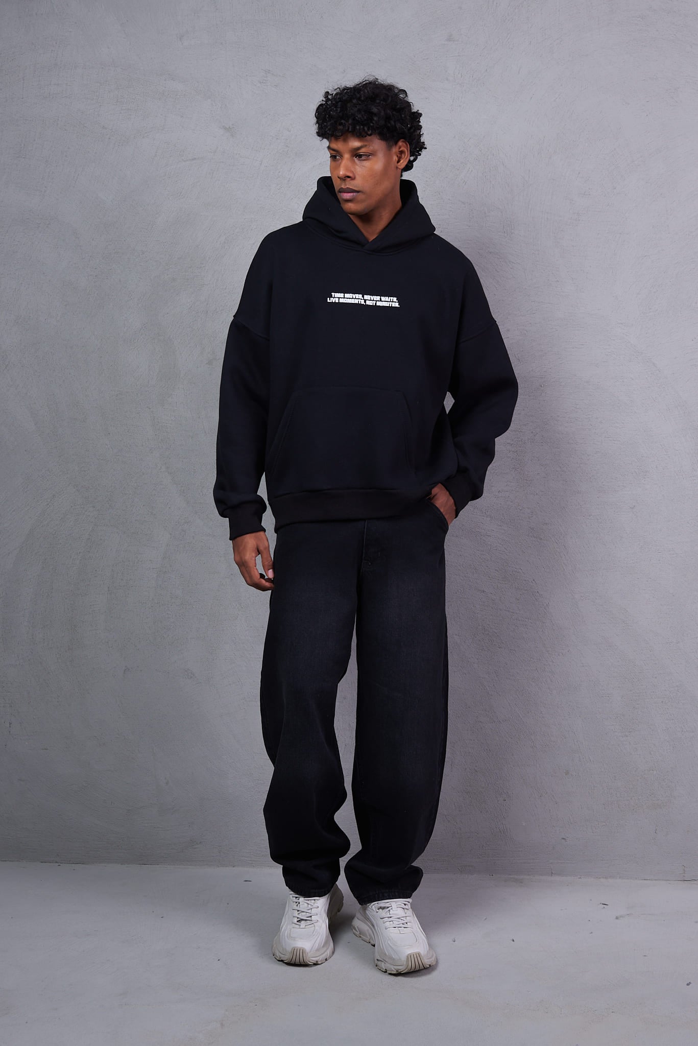 Oversized Multi Graphic Zip Through Hoodie