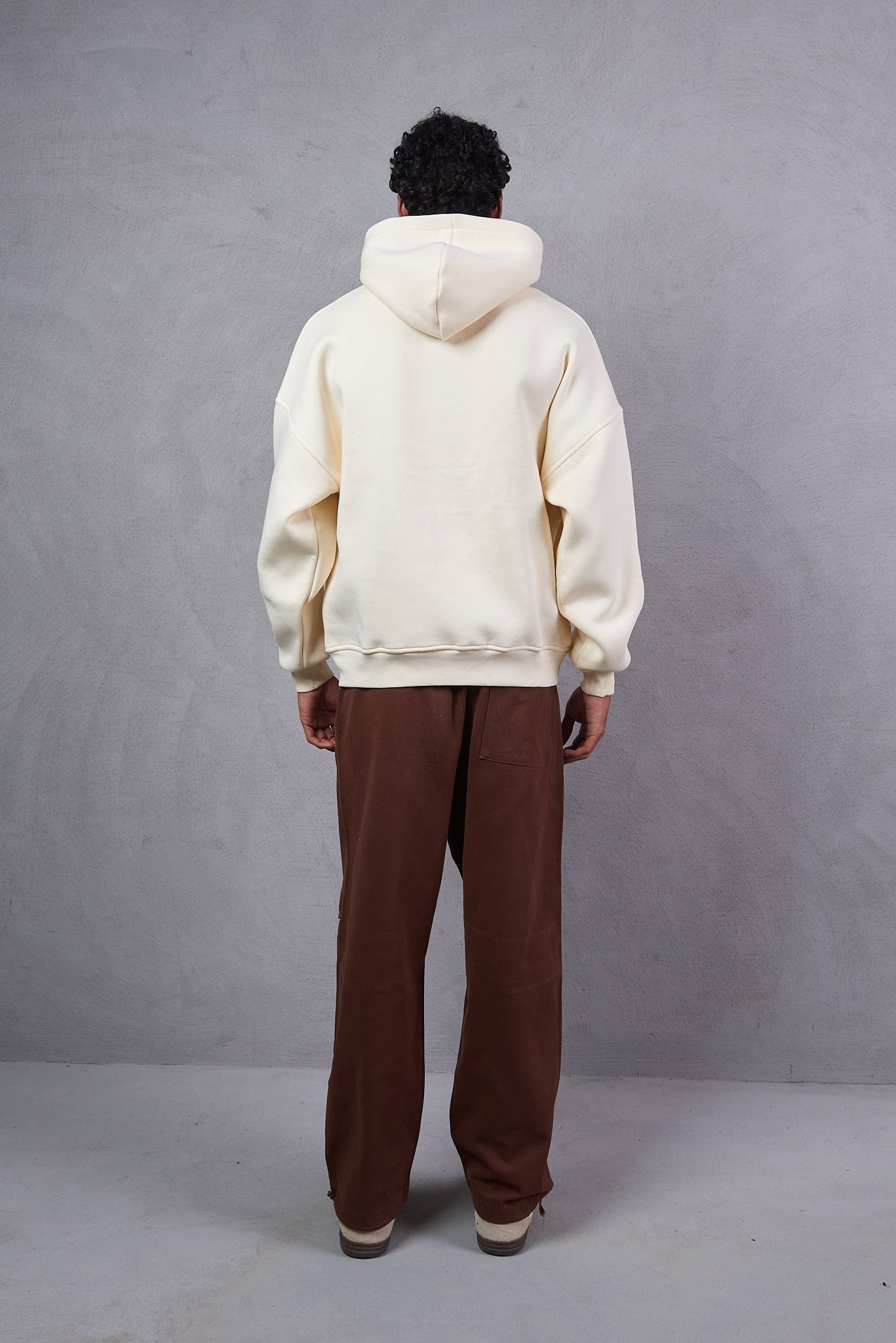 Oversize Cropped Fit Hoodie with Set-In Sleeves