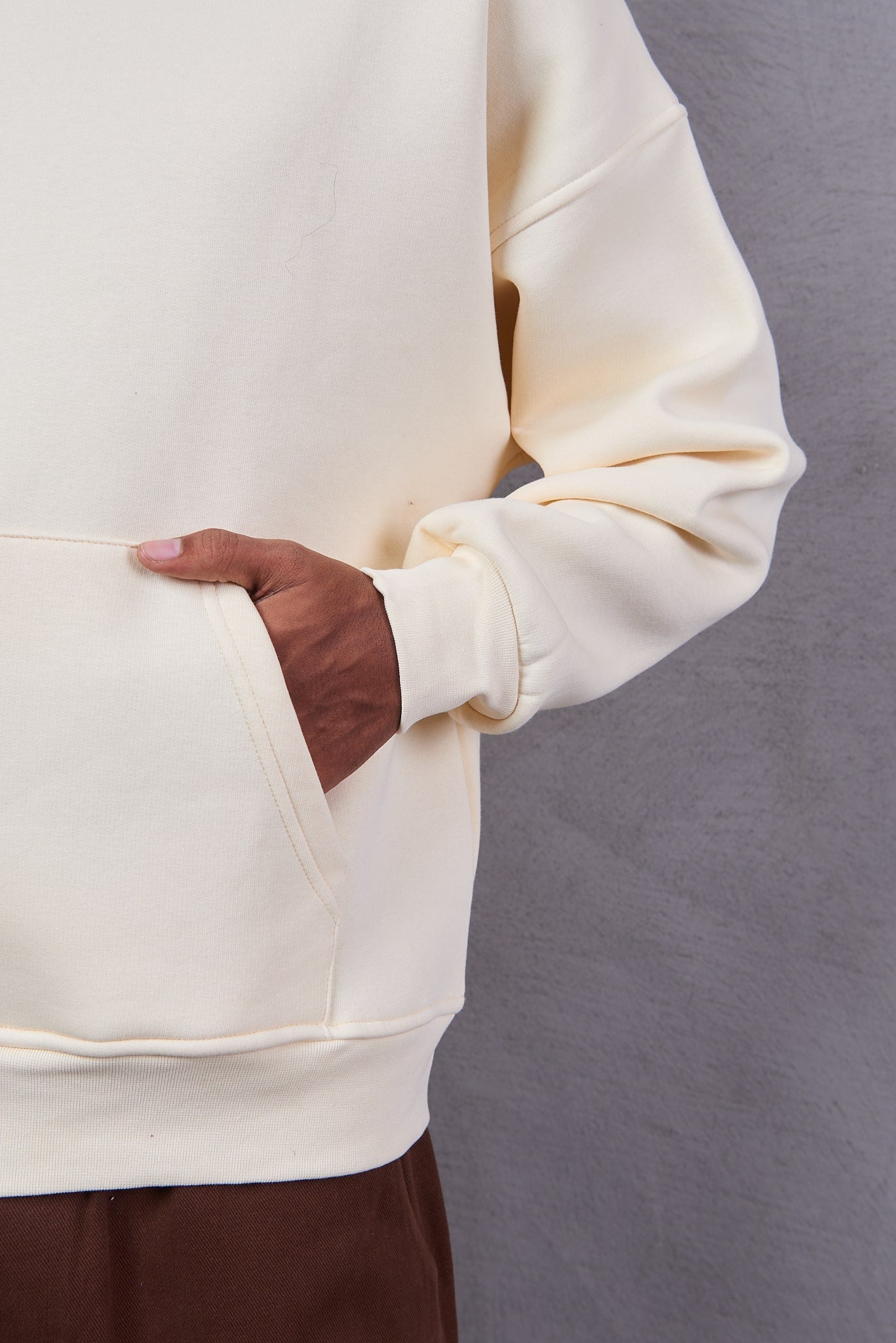 Oversize Cropped Fit Hoodie with Set-In Sleeves
