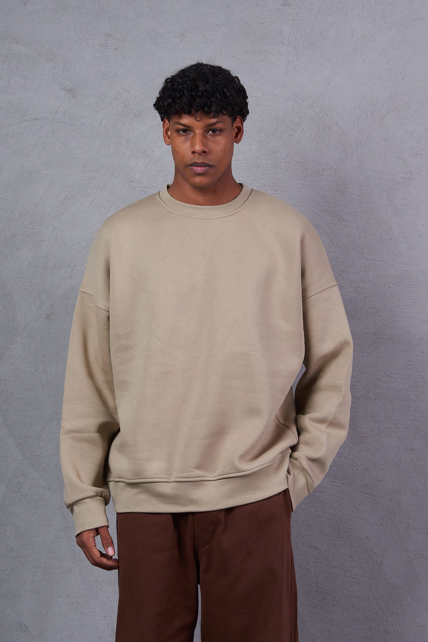 Basic Crewneck Sweatshirt – Greige