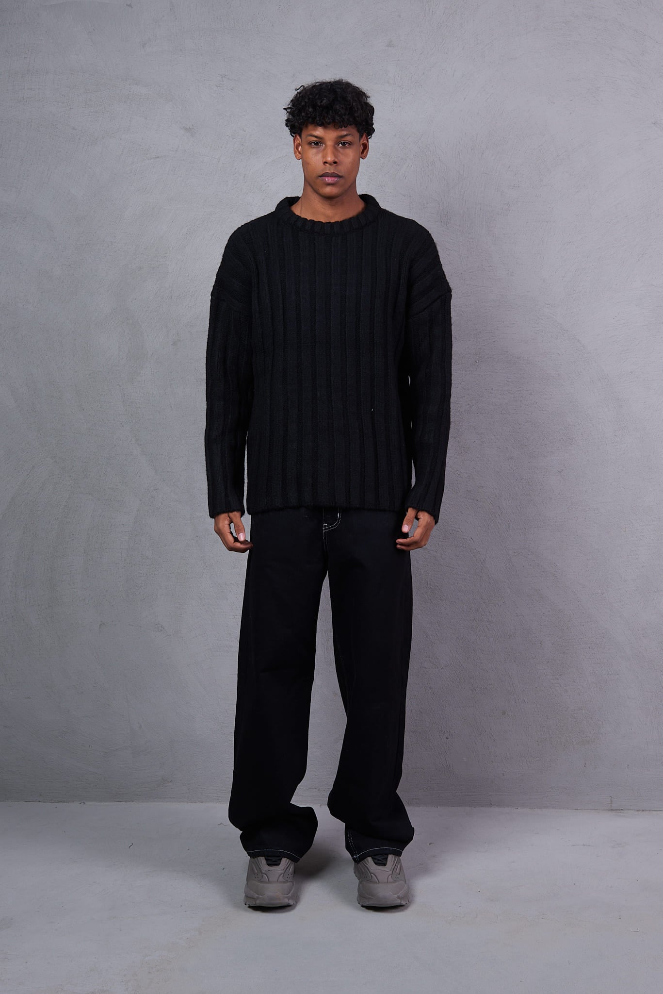 Sleeve-Striped  Black Sweatshirt