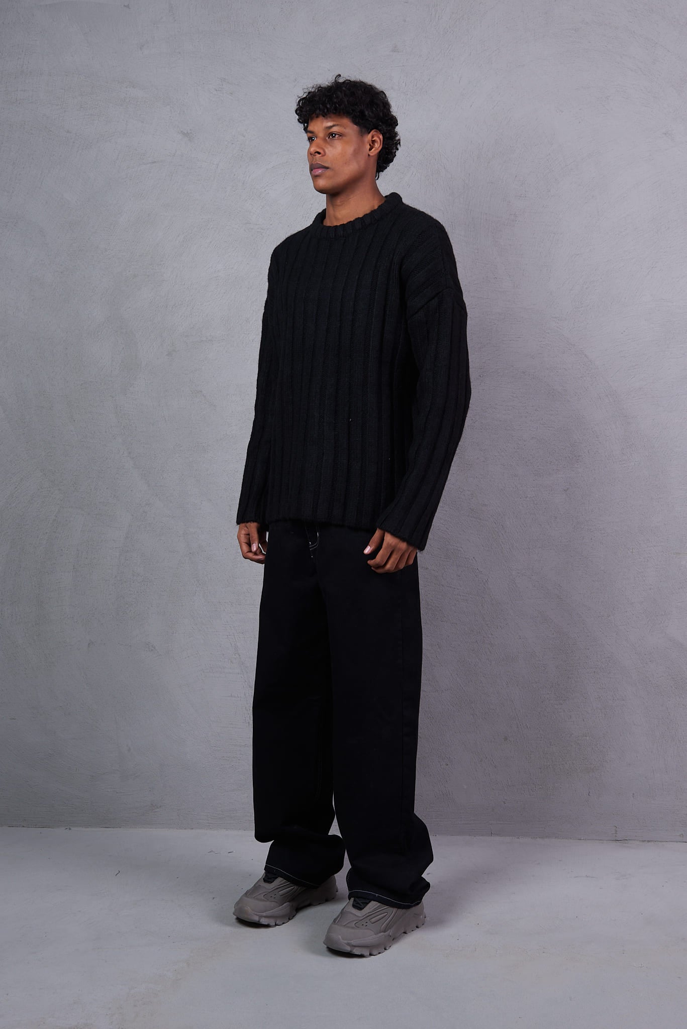 Sleeve-Striped  Black Sweatshirt