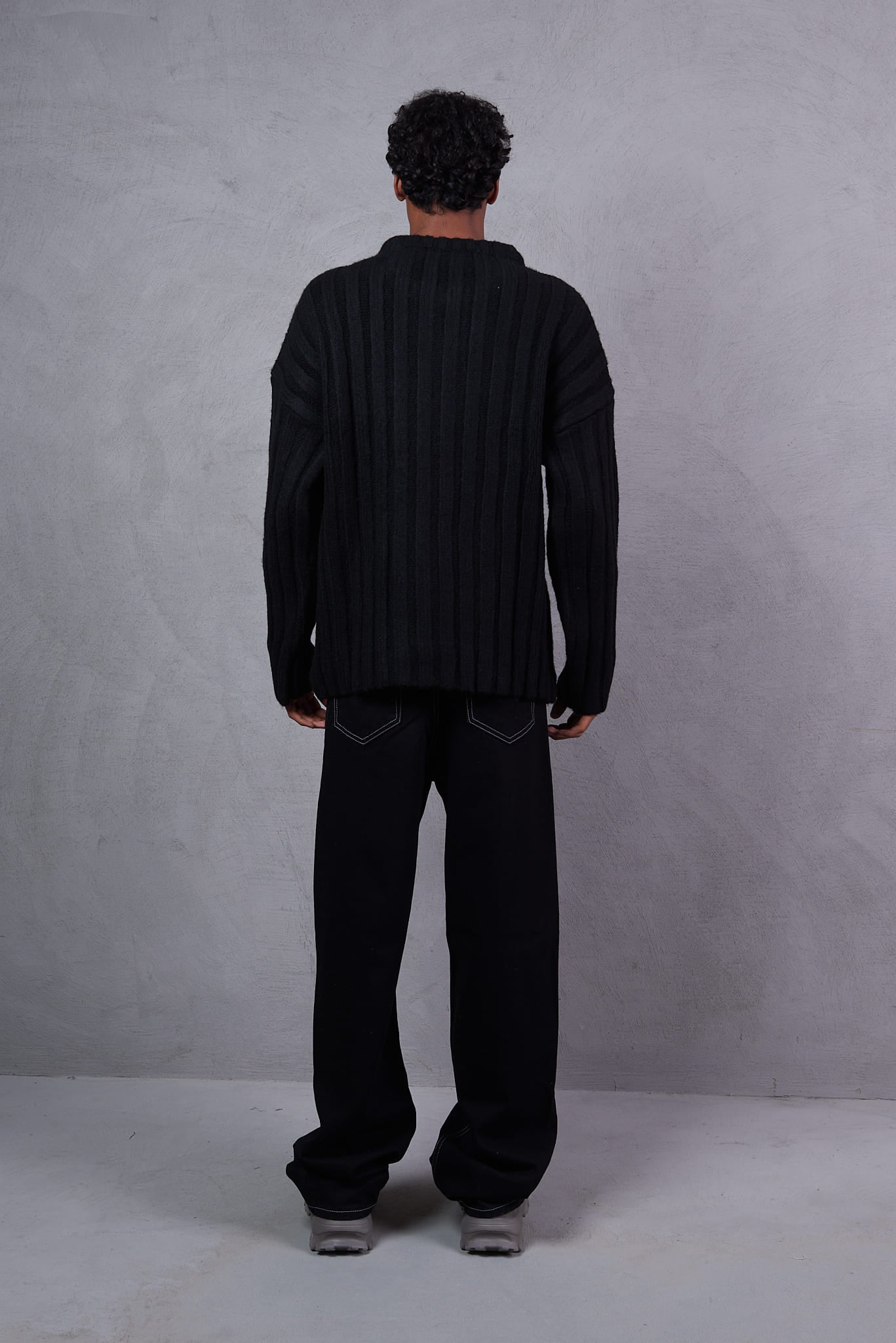 Sleeve-Striped  Black Sweatshirt