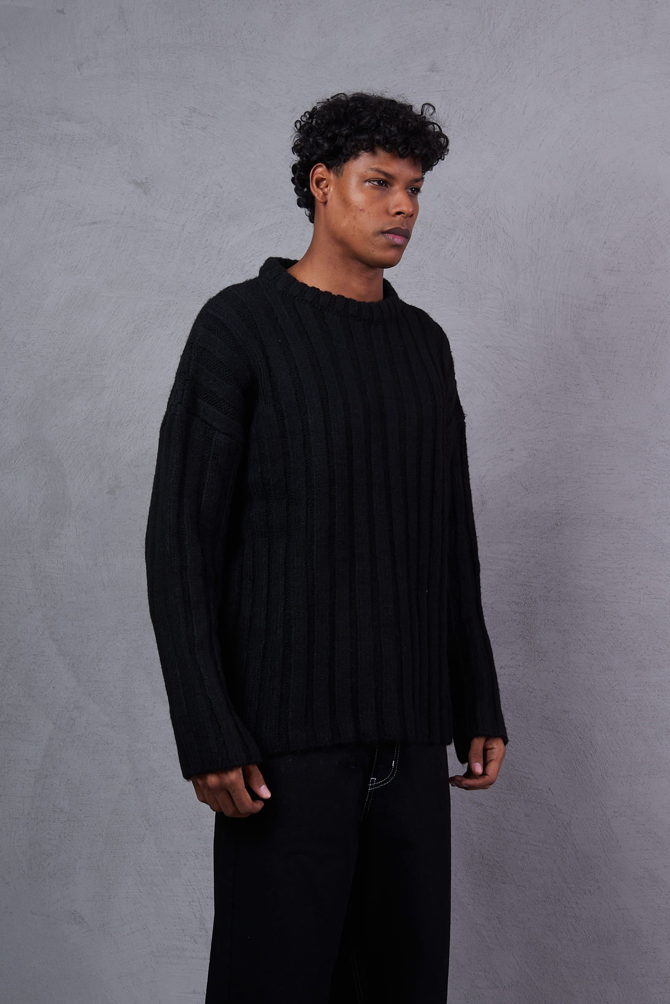 Sleeve-Striped  Black Sweatshirt