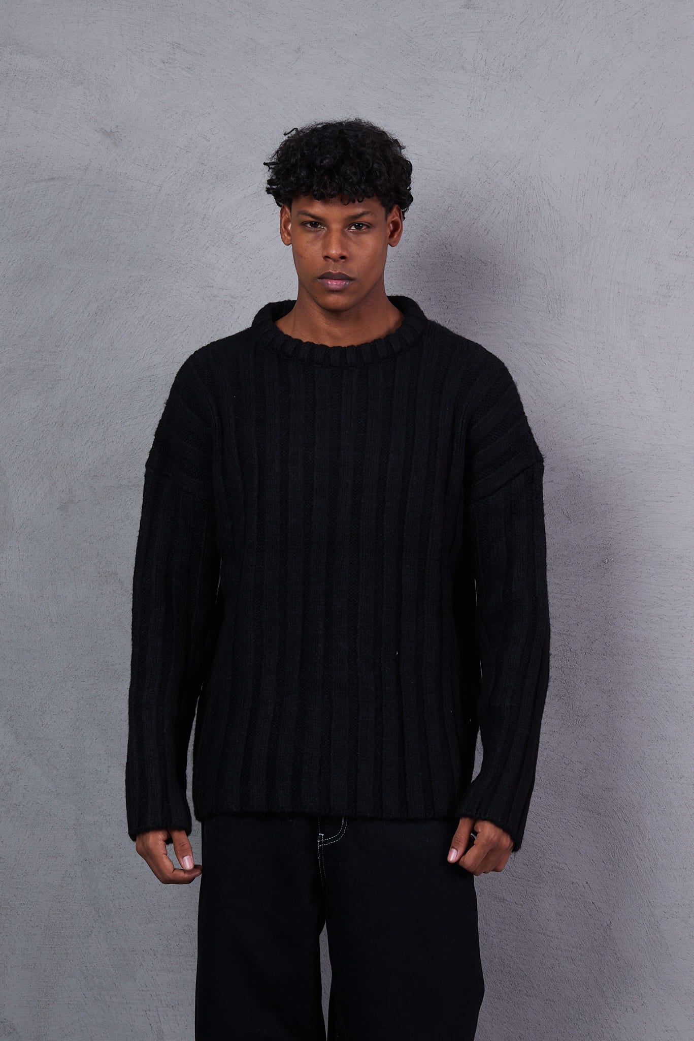 Sleeve-Striped  Black Sweatshirt