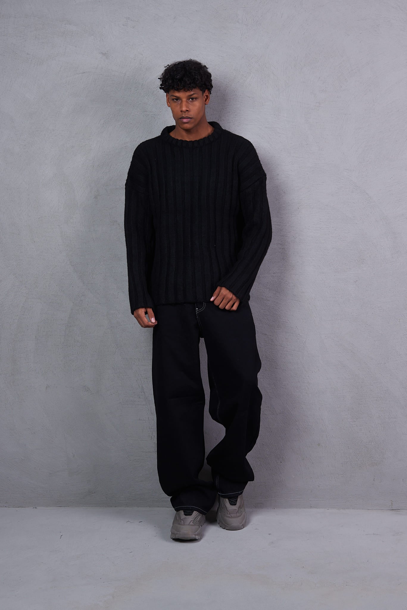 Sleeve-Striped  Black Sweatshirt