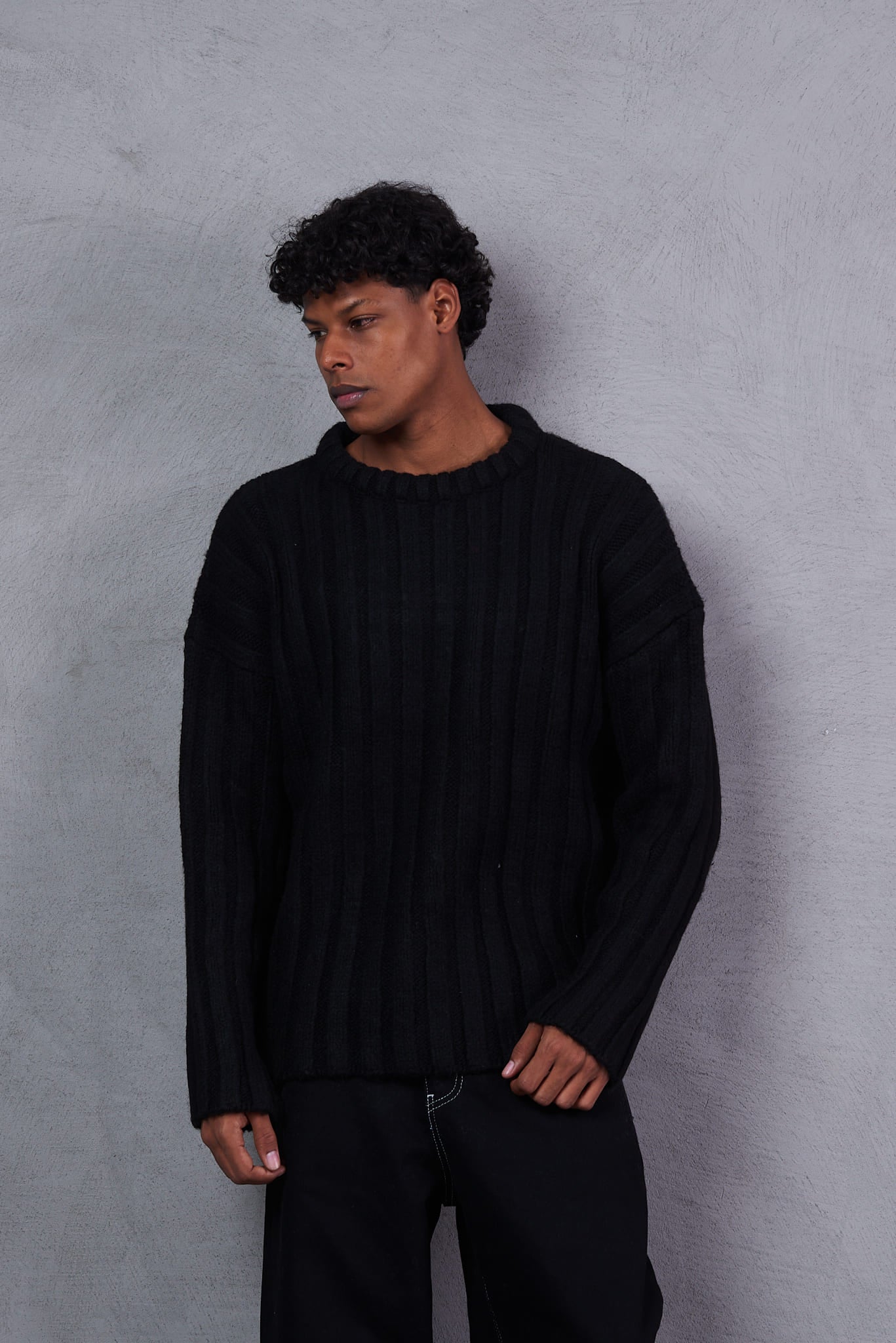 Sleeve-Striped  Black Sweatshirt