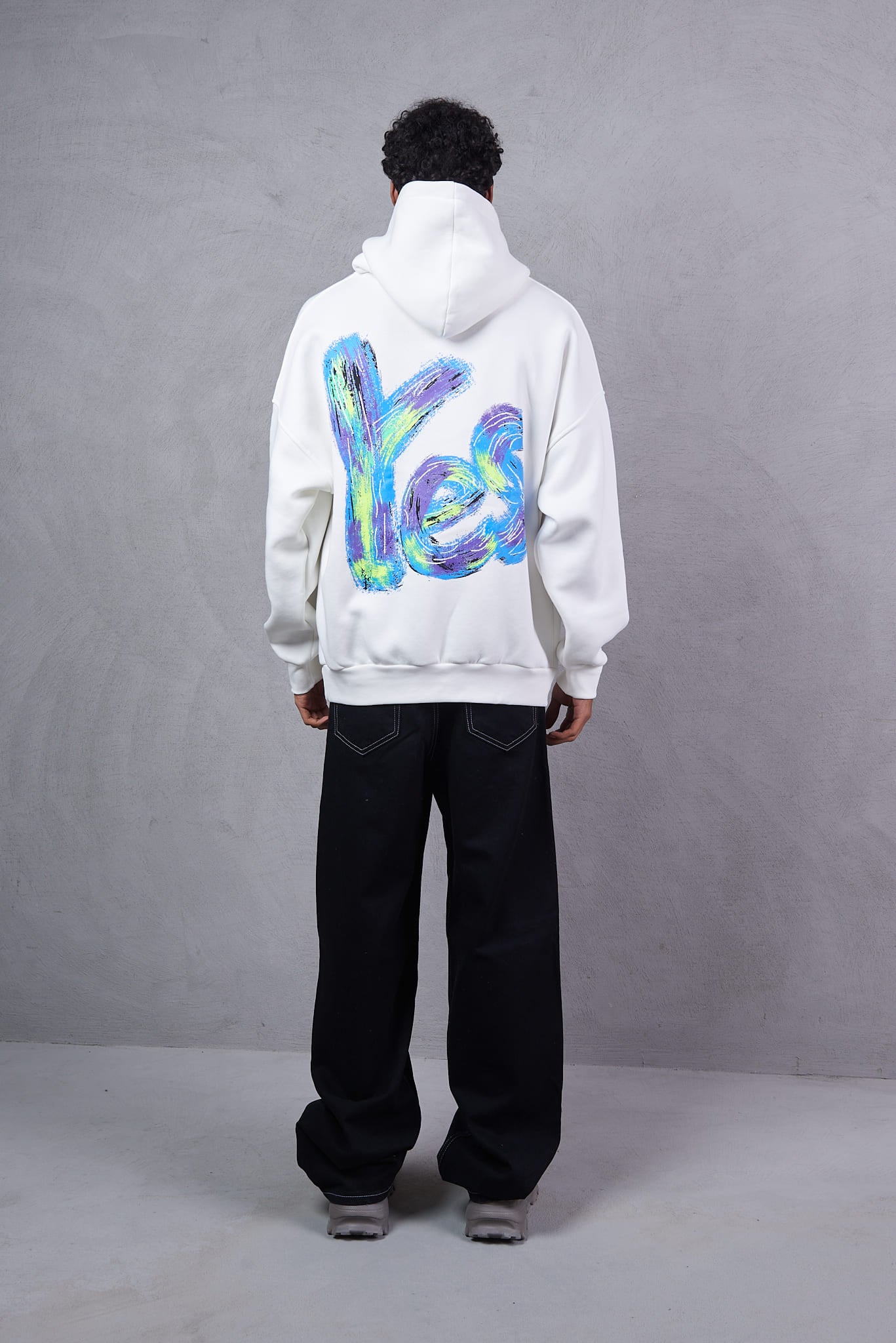 Applique Patch White Hoodie