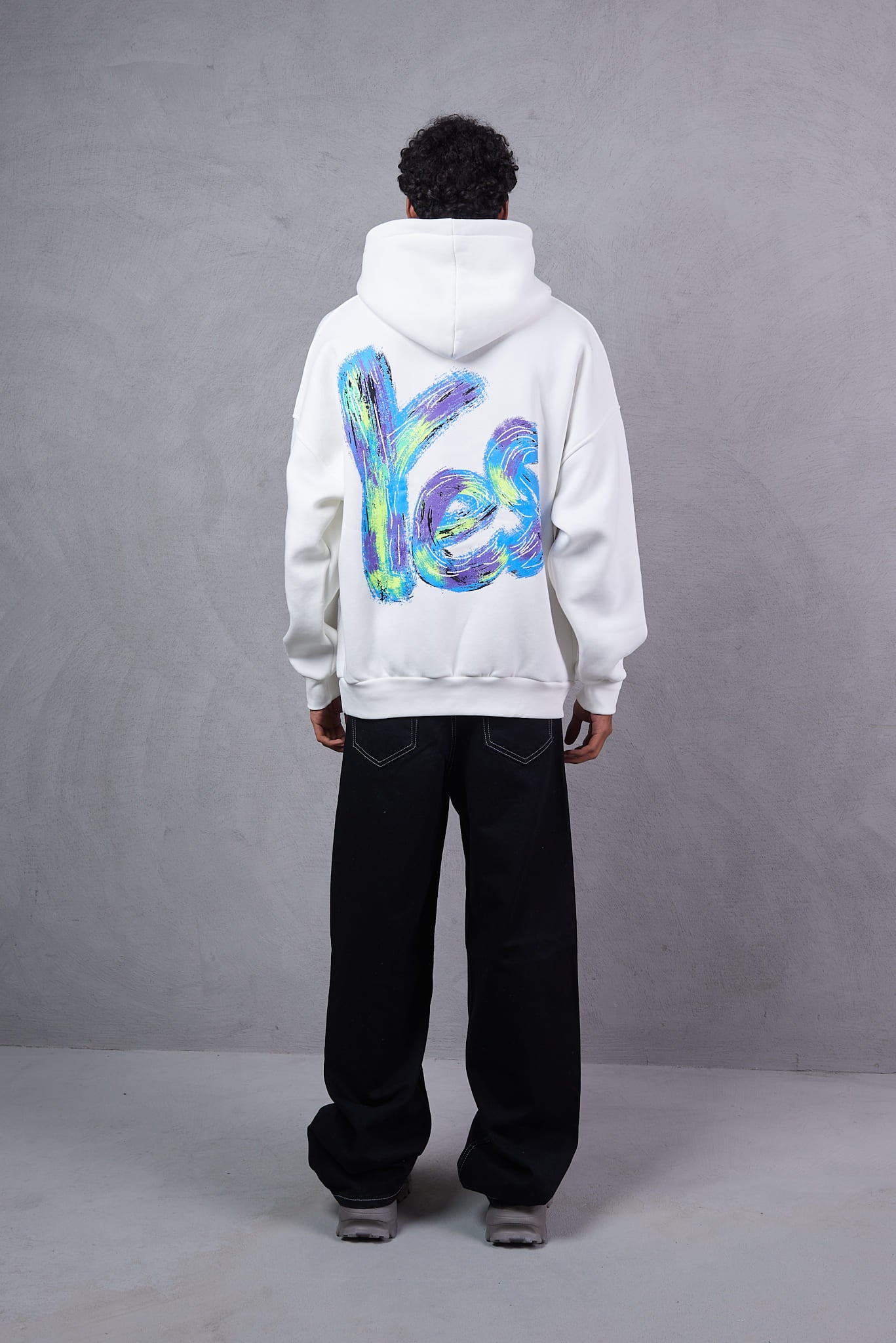 Applique Patch White Hoodie