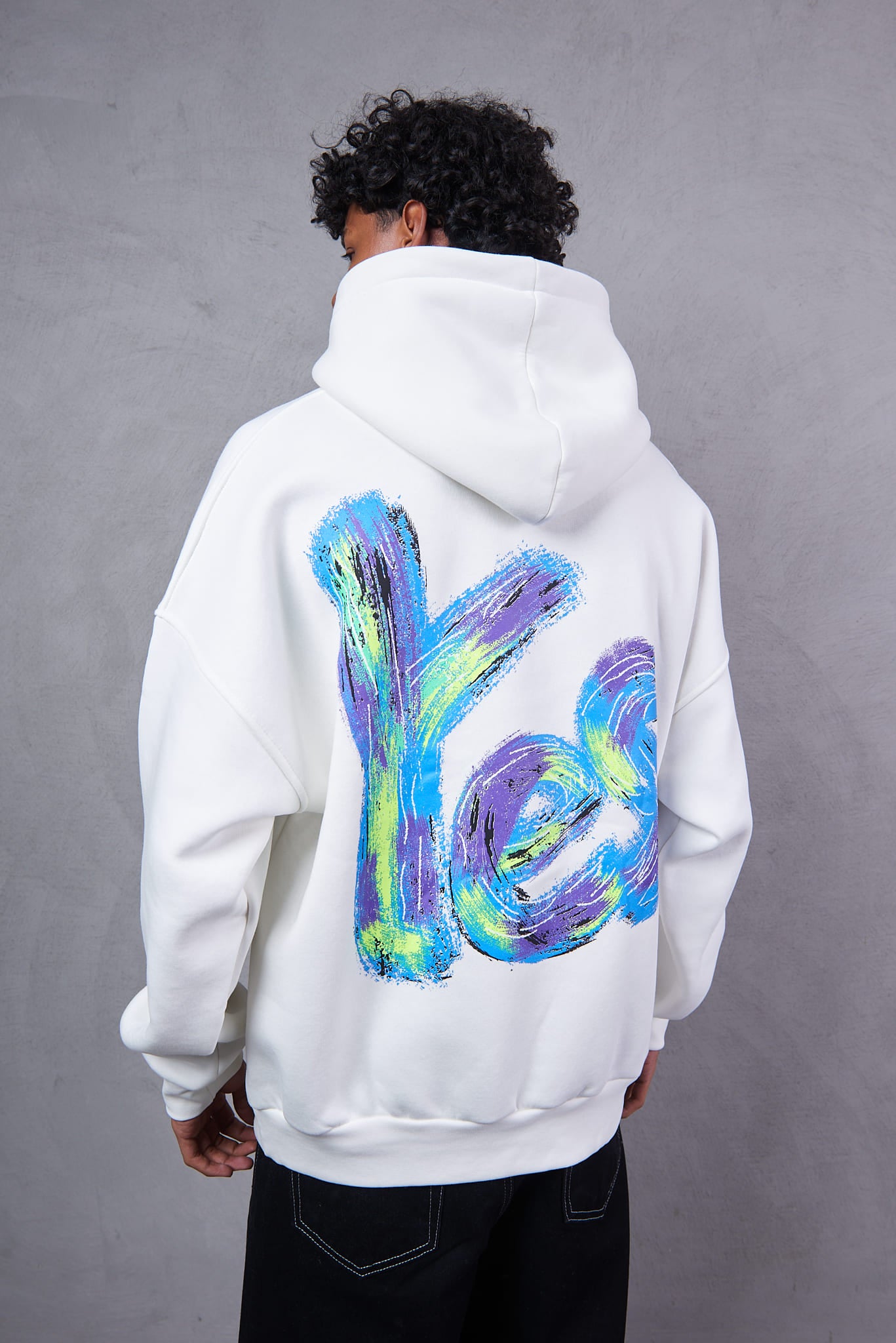 Applique Patch White Hoodie