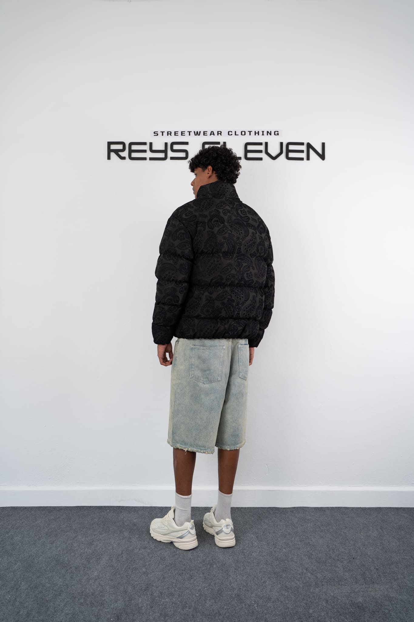 Ethnic Embossed Oversize Puffer Jacket