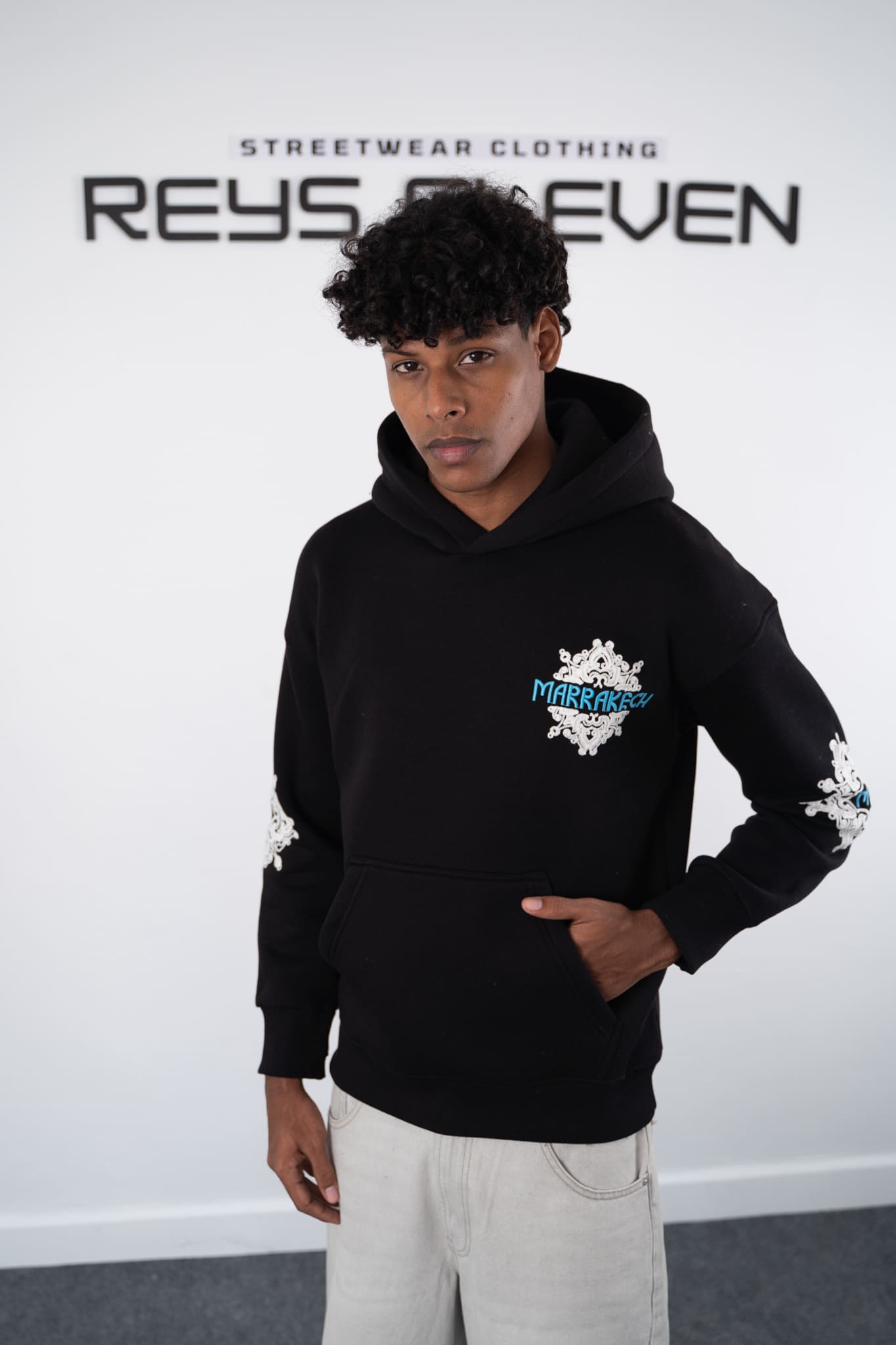 Marrakech Black Graphic Hoodie
