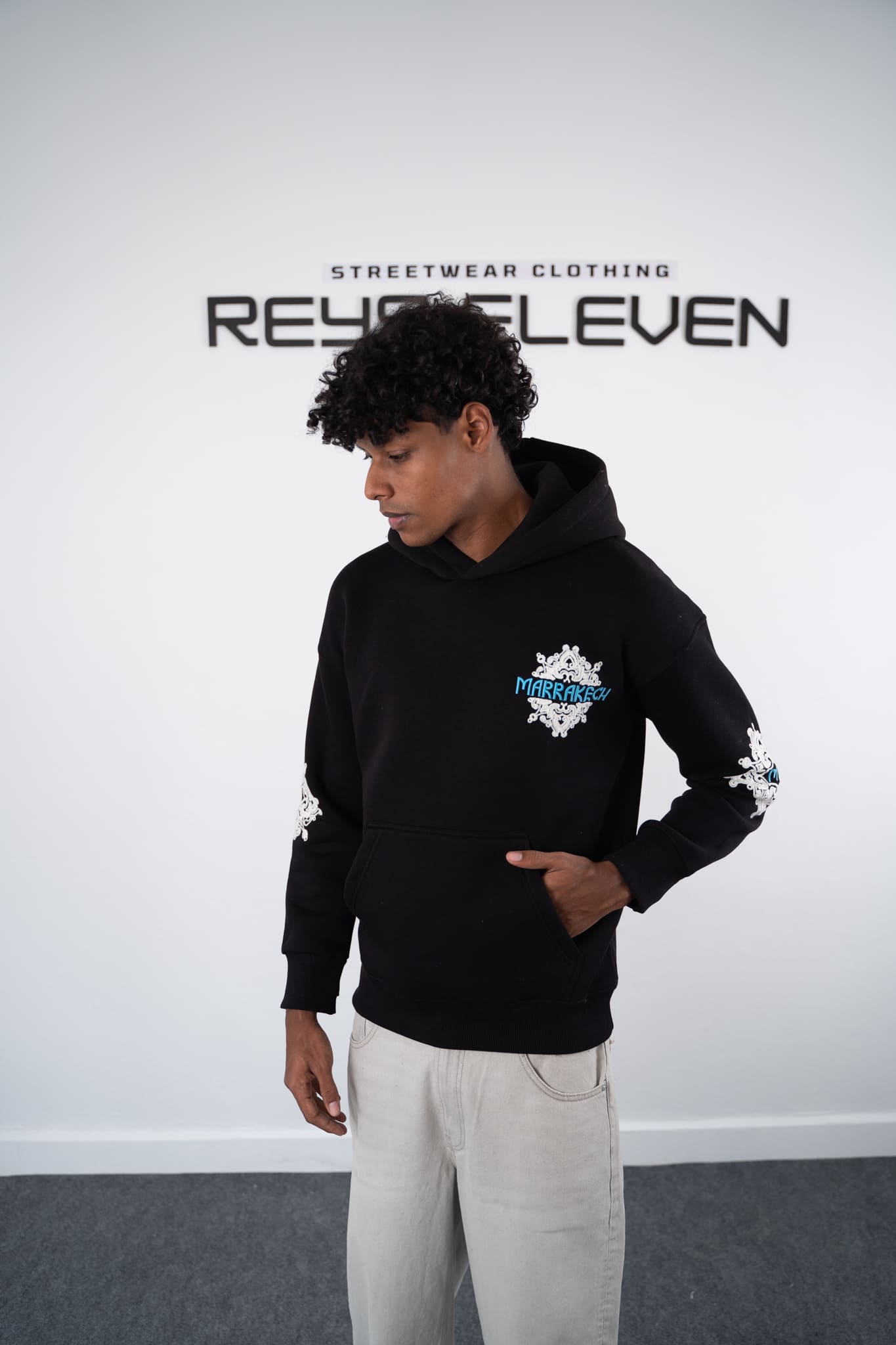 Marrakech Black Graphic Hoodie