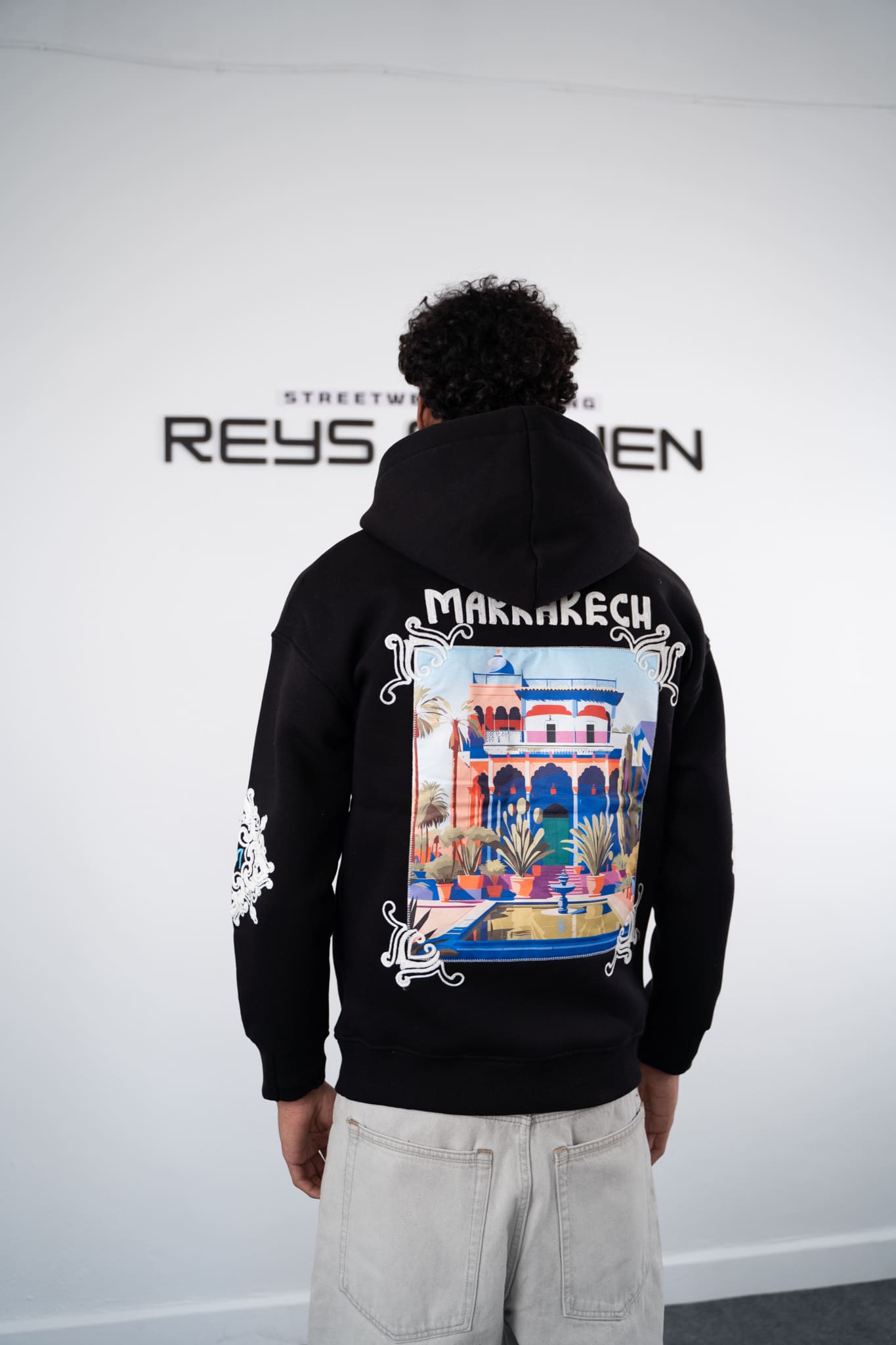 Marrakech Black Graphic Hoodie