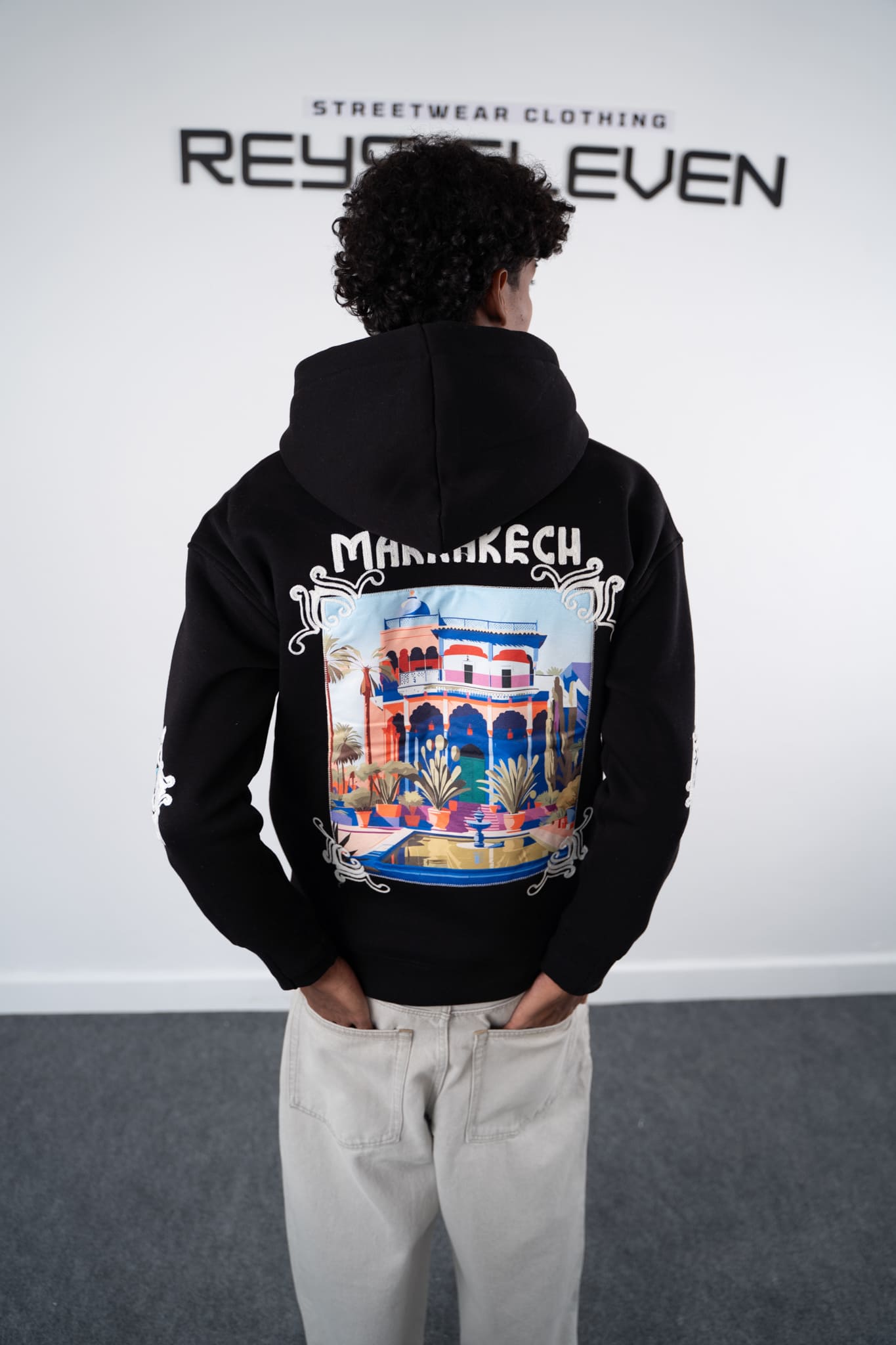 Marrakech Black Graphic Hoodie