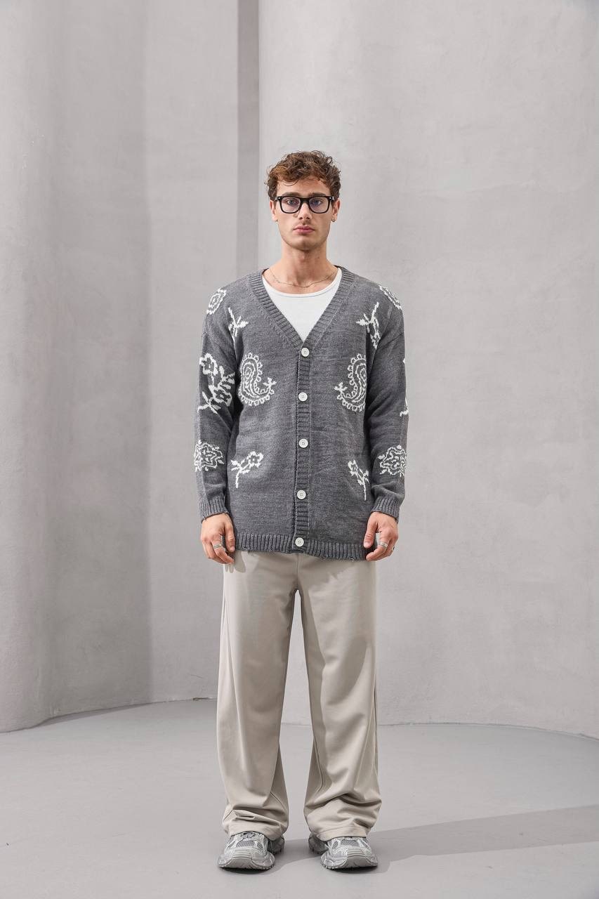 Paisley Heritage Knit Cardigan – Classic Comfort Meets Modern Detailing