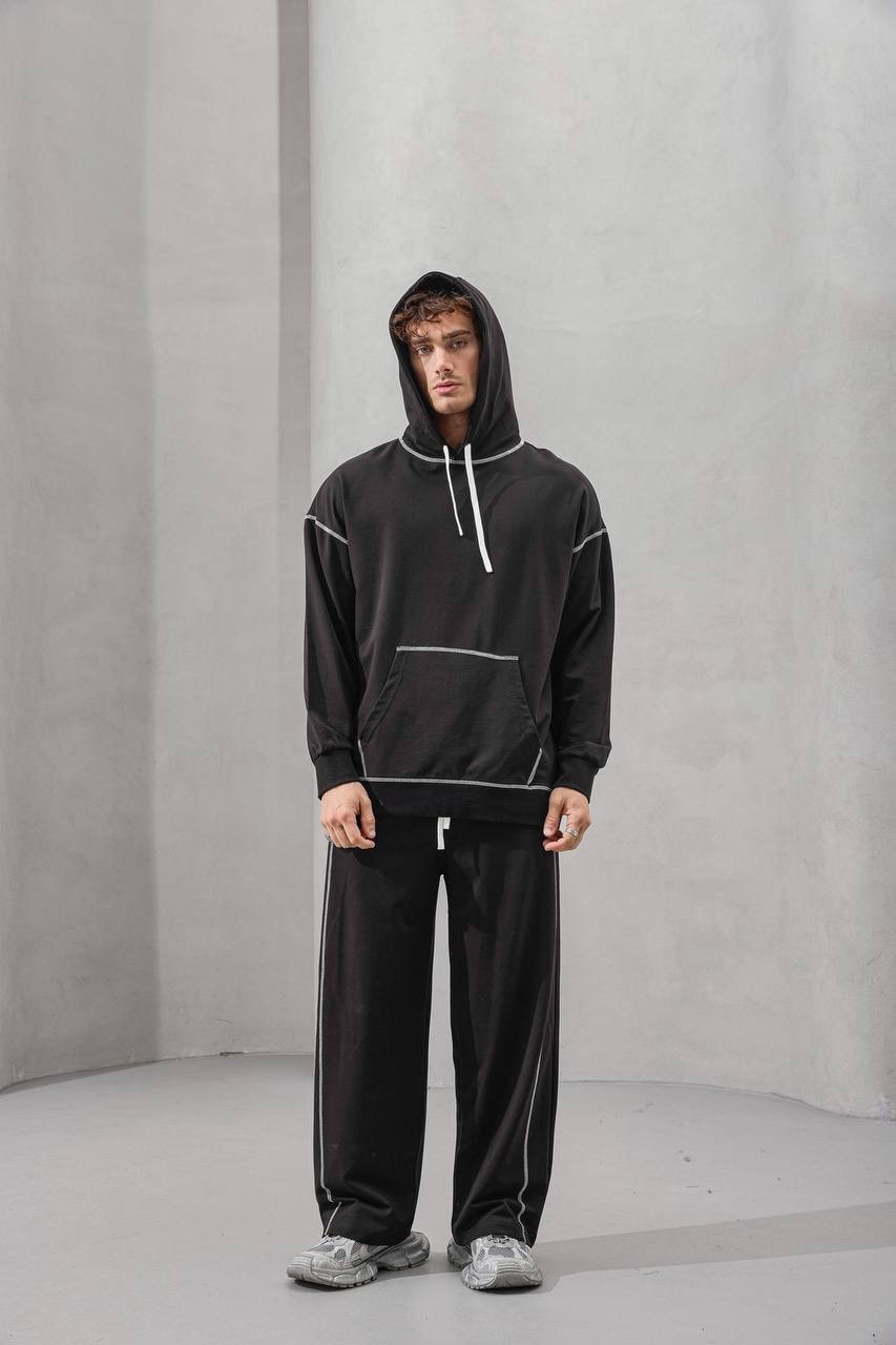 Contrast Stitch Oversized Hoodie – Minimal Street Style Essential