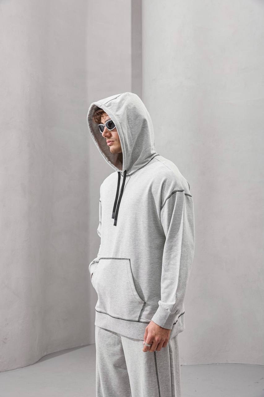 Contrast Stitch Oversized Hoodie – Minimal Street Style Essential