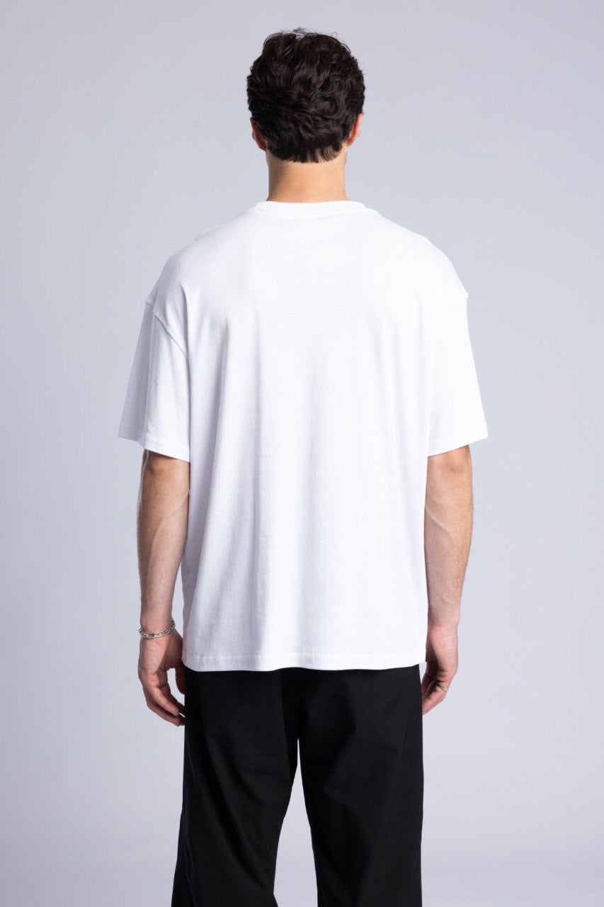 Men's White T-Shirt with Black Loose Fit Pants