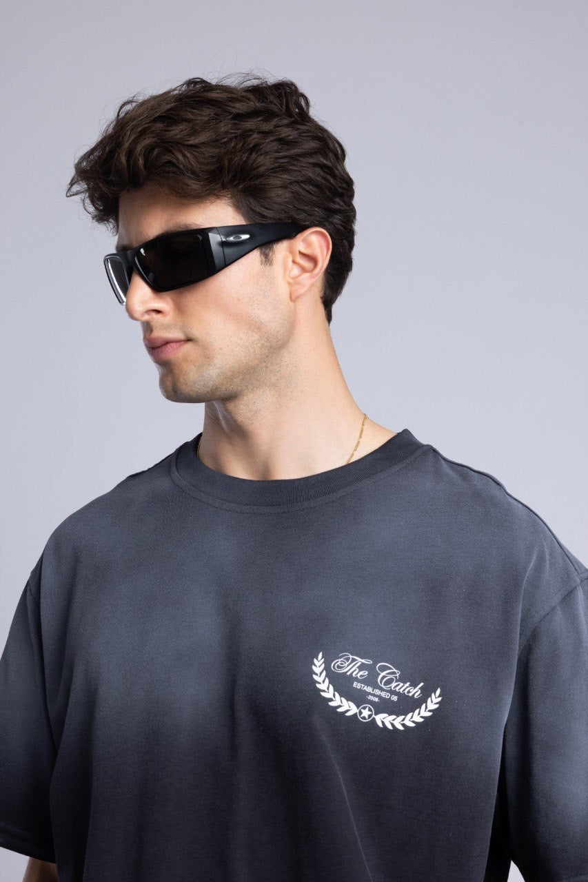 Black Ombre Tie-Dye Graphic T-Shirt for Men