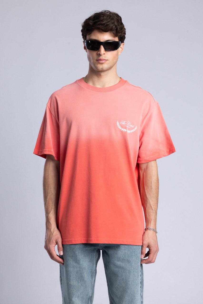 Coral Ombre Tie-Dye Graphic T-Shirt for Men