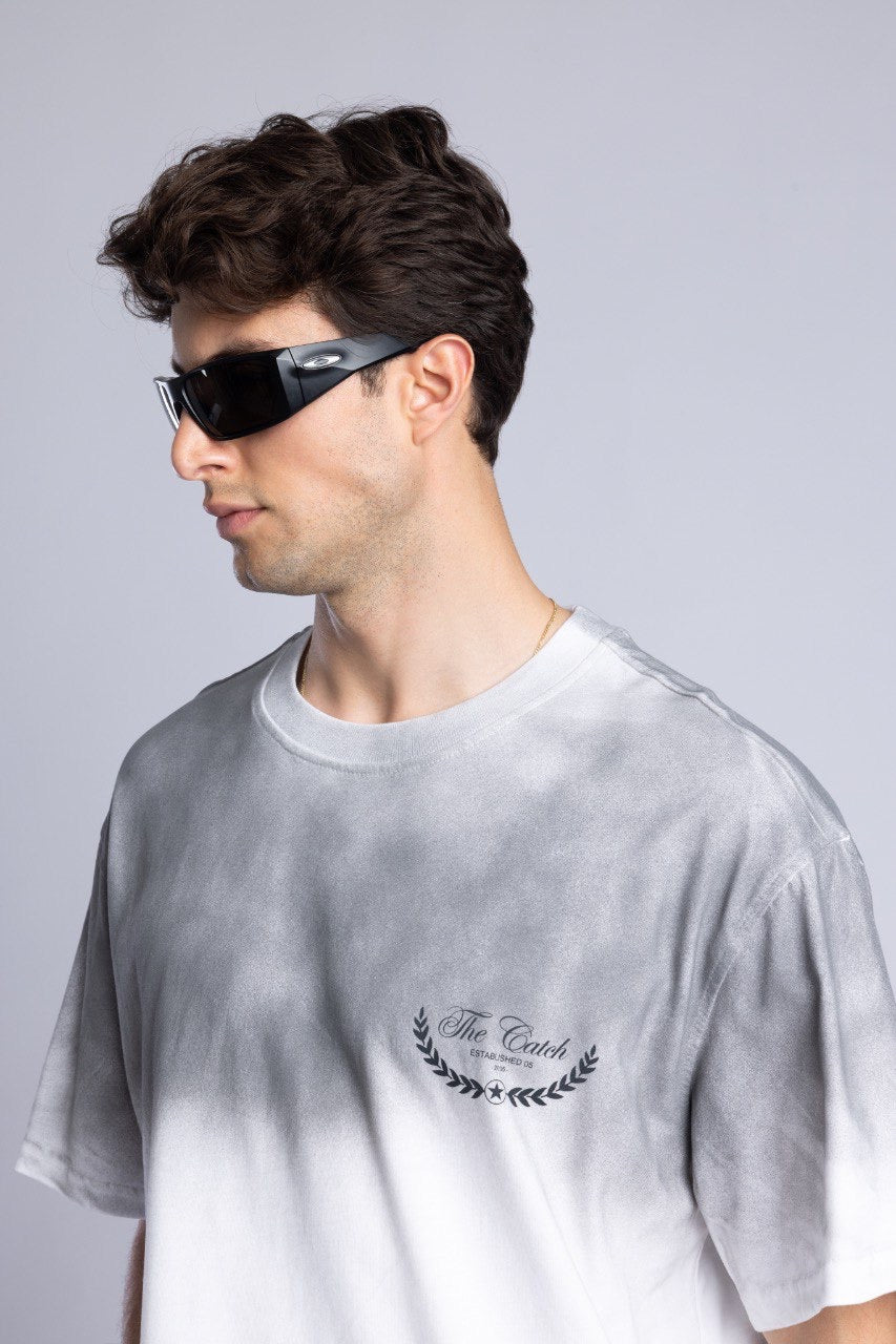 Black Ombre Tie-Dye Graphic T-Shirt for Men