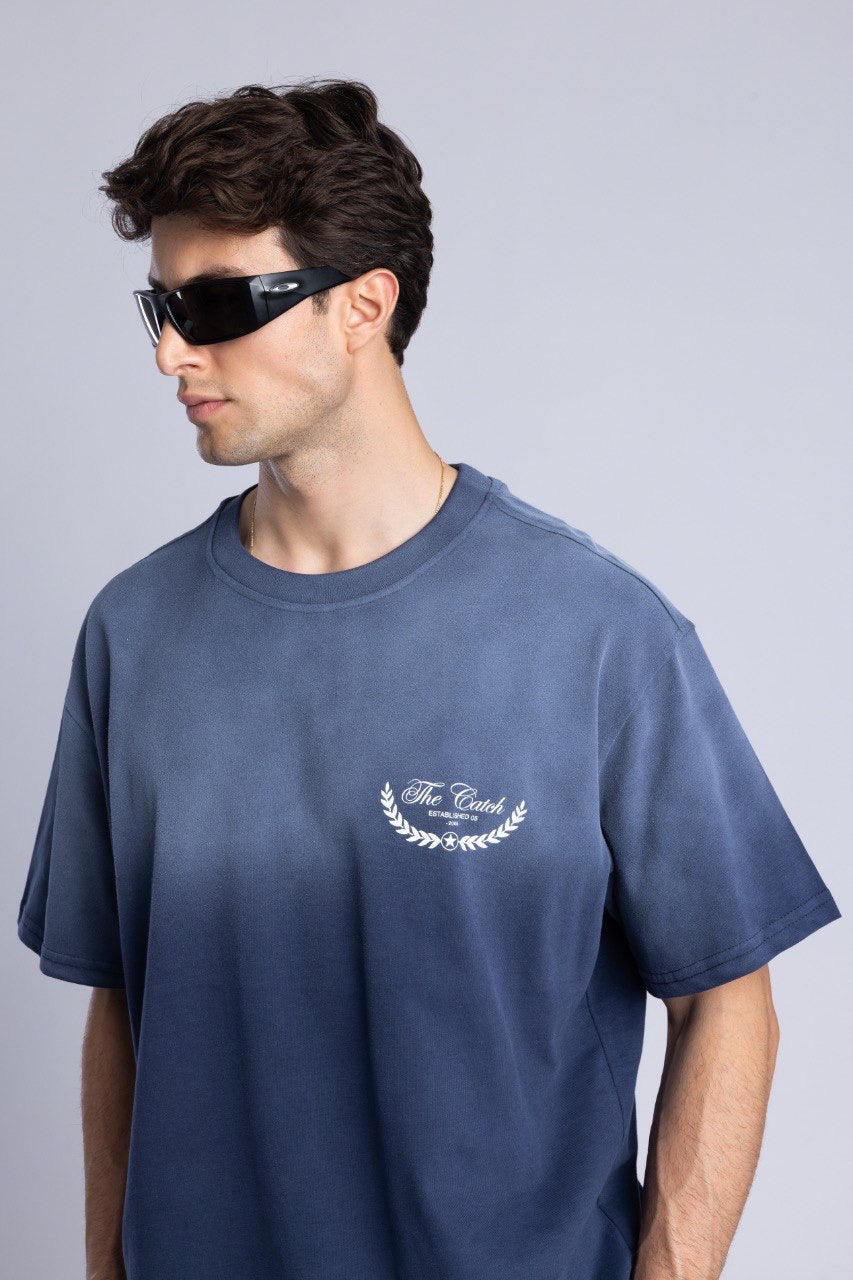 Black Ombre Tie-Dye Graphic Tee for Men