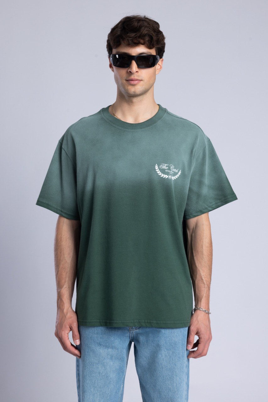 Men's Green Ombre T-Shirt with Graphic Design