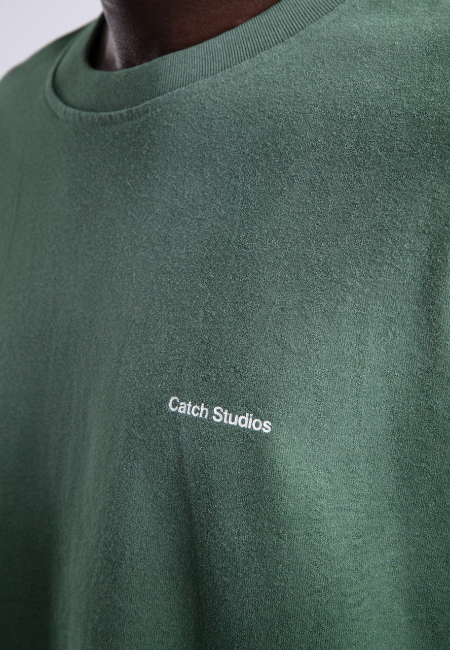Men's Green Ombre T-Shirt with Logo Graphic