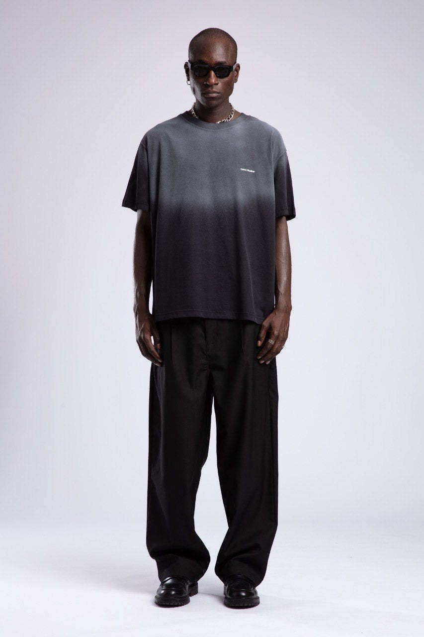Men's Black Ombre T-Shirt with Logo Graphic
