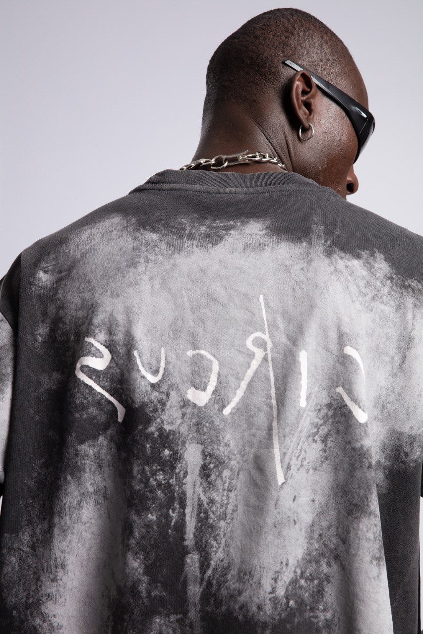 Black Tie-Dye Circus Tee with Back Graphic