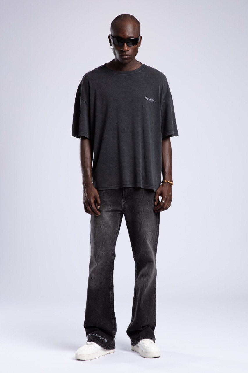 Oversized Black Washed T-Shirt for Streetwear Style