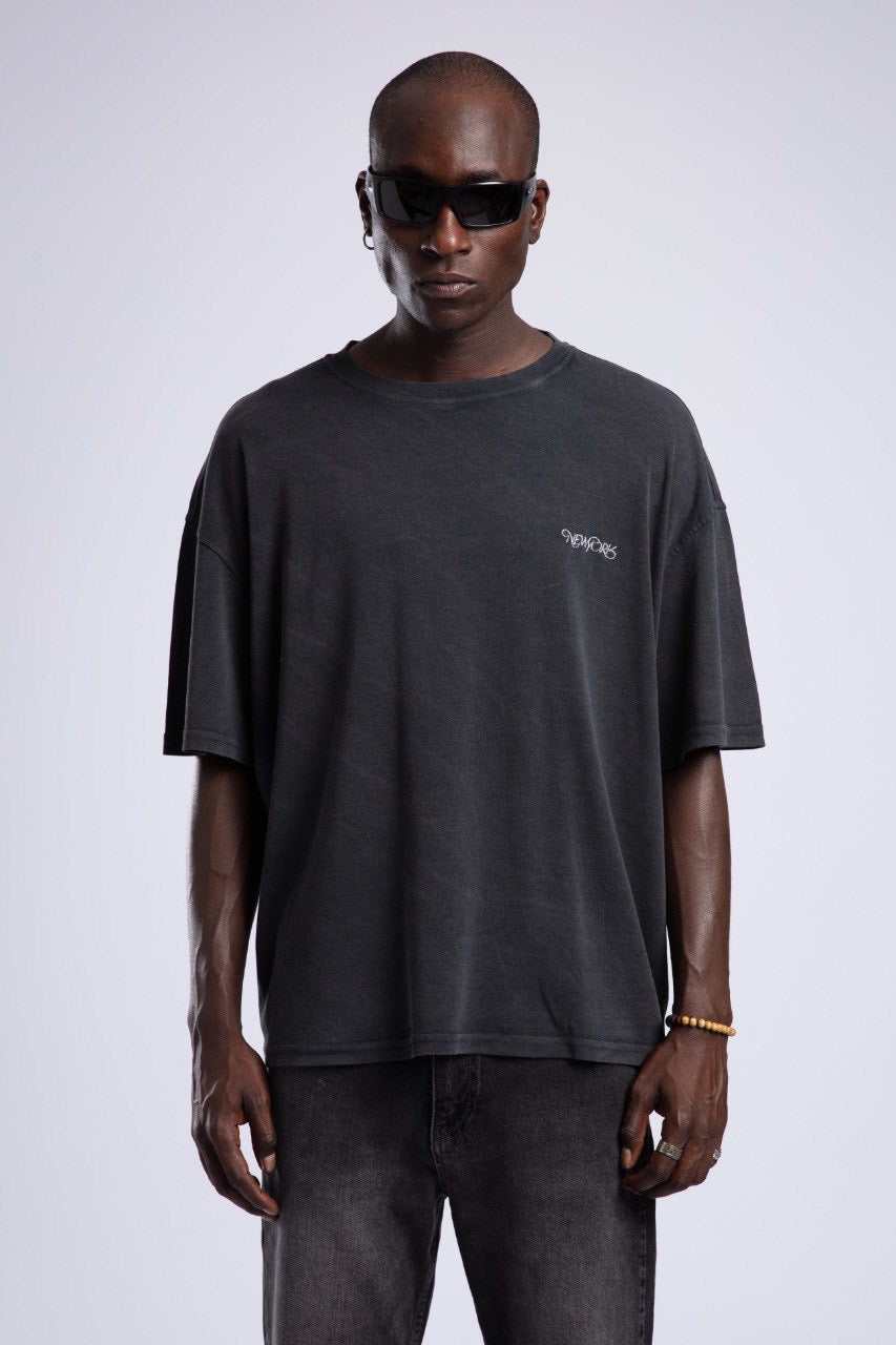 Oversized Black Washed T-Shirt for Streetwear Style