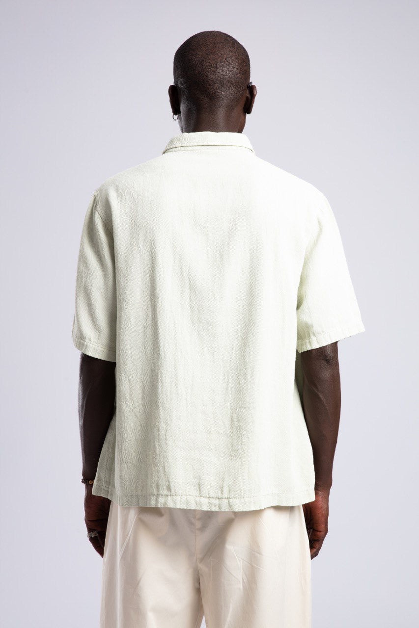 Cream Short Sleeve Shirt – Casual Button Down