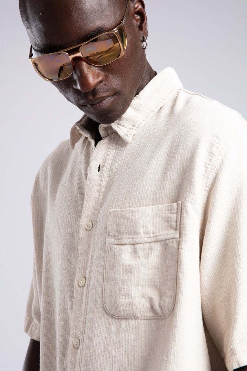 Off-White Short Sleeve Button-Down Shirt