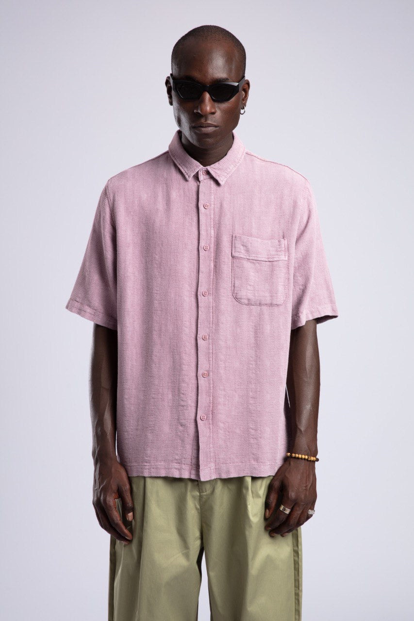 Pink Shirt & Olive Wide-Leg Pants Summer Set