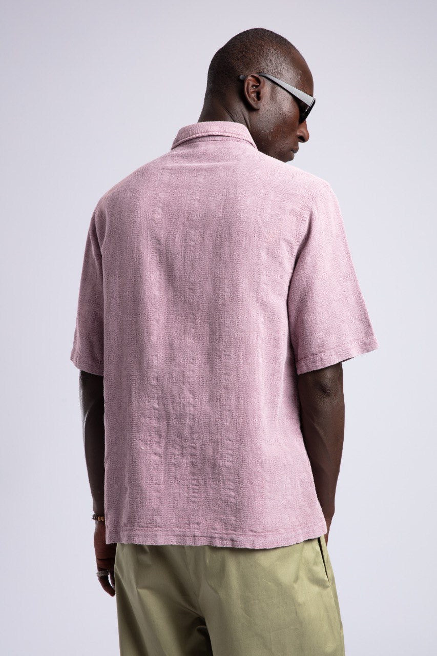 Pink Shirt & Olive Wide-Leg Pants Summer Set