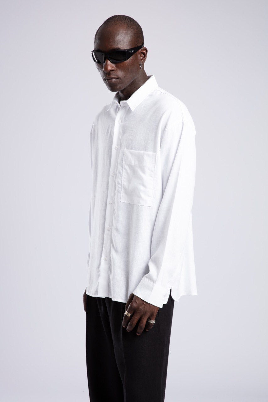 Classic White Linen Shirt for Men – Relaxed Fit